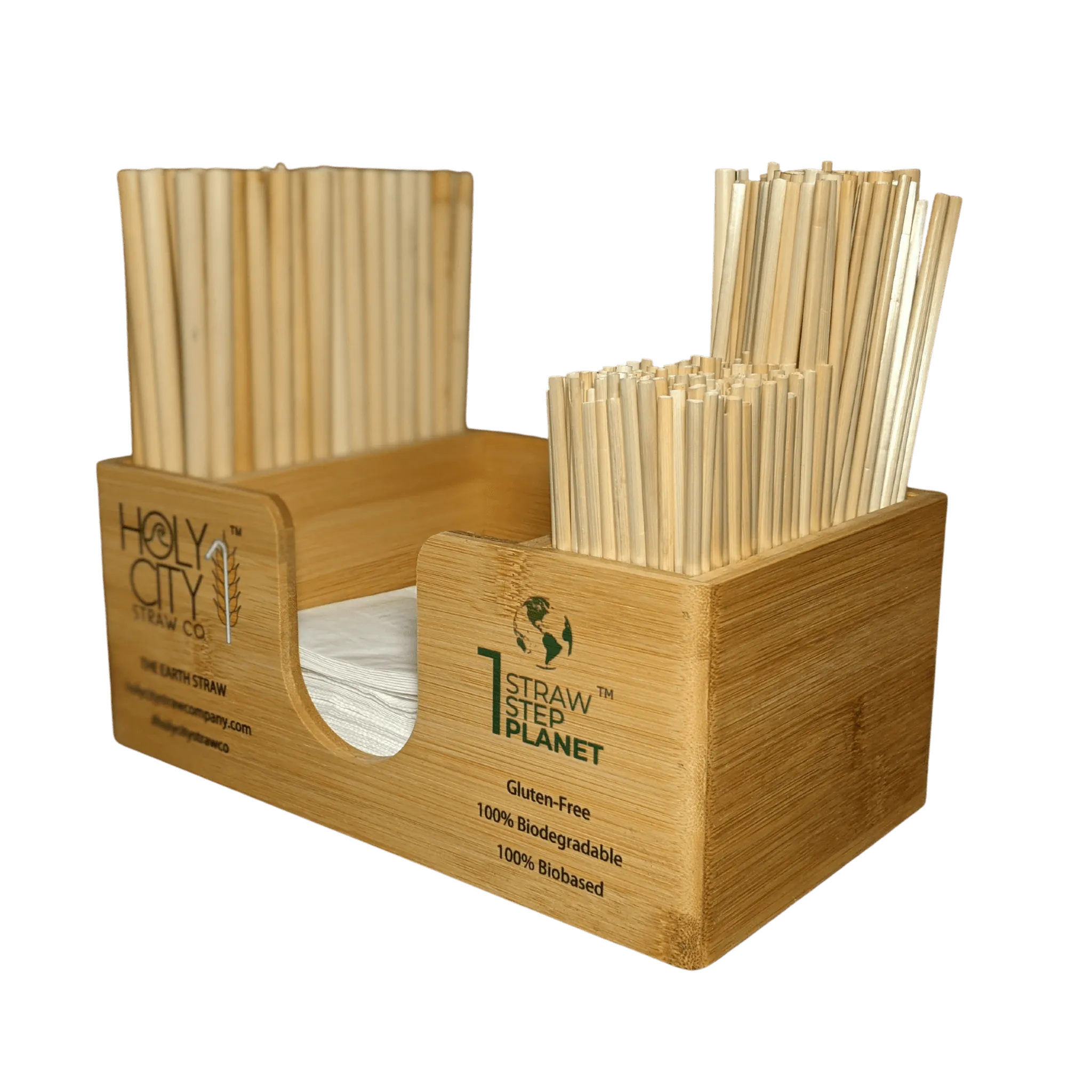 Bamboo Straw and Napkin Bar Caddy by Holy City Straw Company