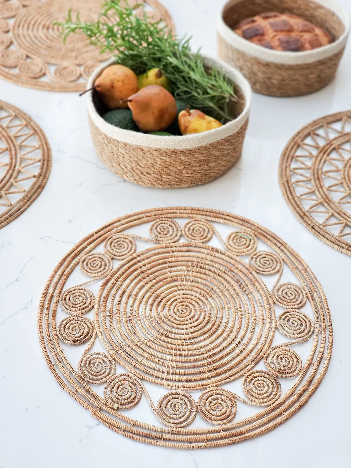 Bayu Woven Palm Fiber Placemat - Natural (Set of 2)