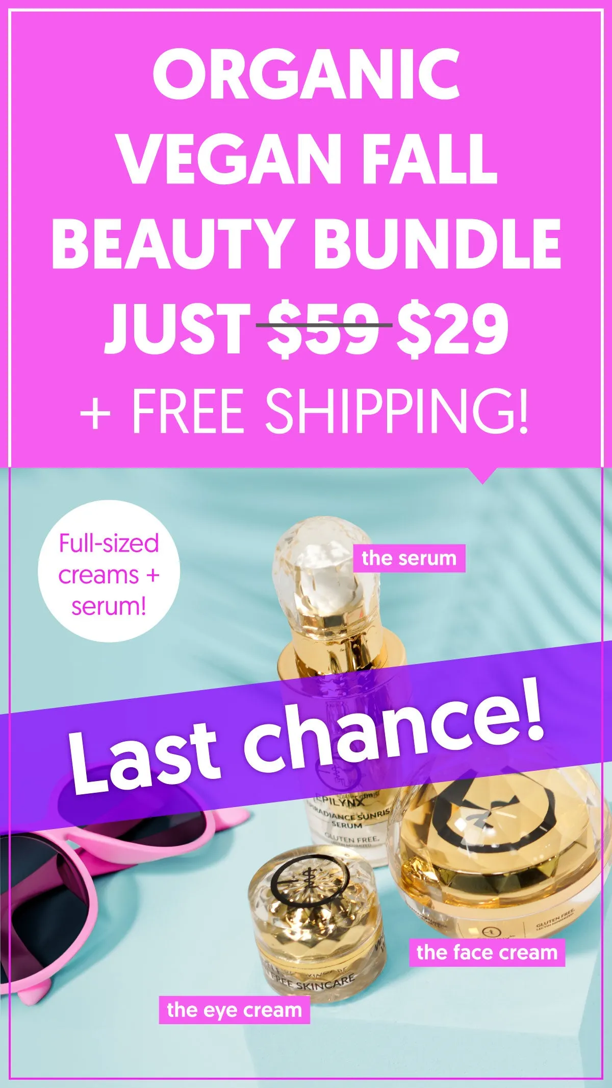 Beauty Bundle: Sunrise Serum. Sunrise Cream. and Sunrise Eye Cream (full-sized!)