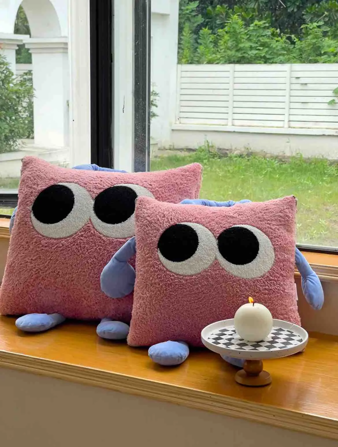 Big Eyes 2-in-1 Convertible Throw Pillow Blanket. Cute Whimsical Soft Cushion