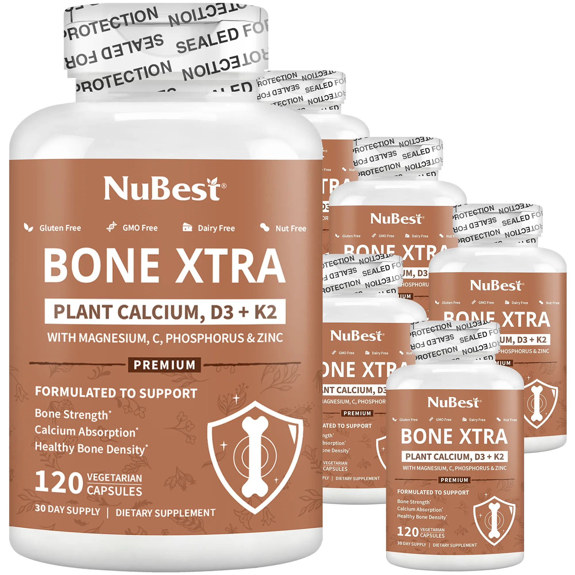 Bone Xtra. Plant-Based Formula for Teens & Adults. 120 Vegan Capsules by NuBest Nutrition