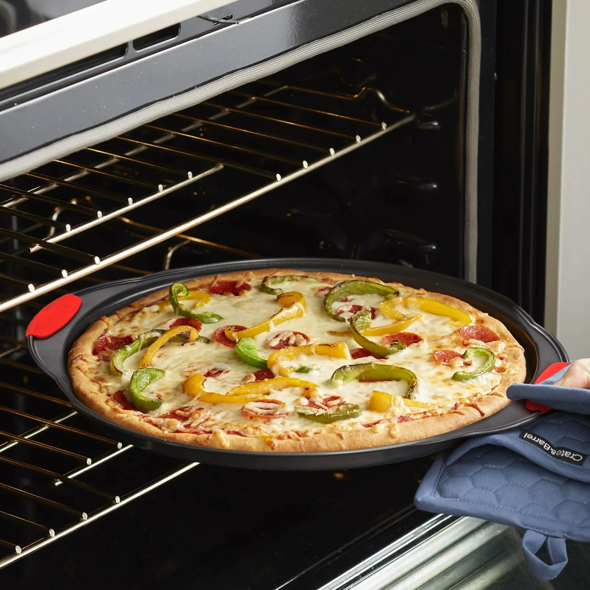 Cheer Collection 13-Inch Premium Nonstick Pizza Pan  Effortless Crisp Crust Perfection