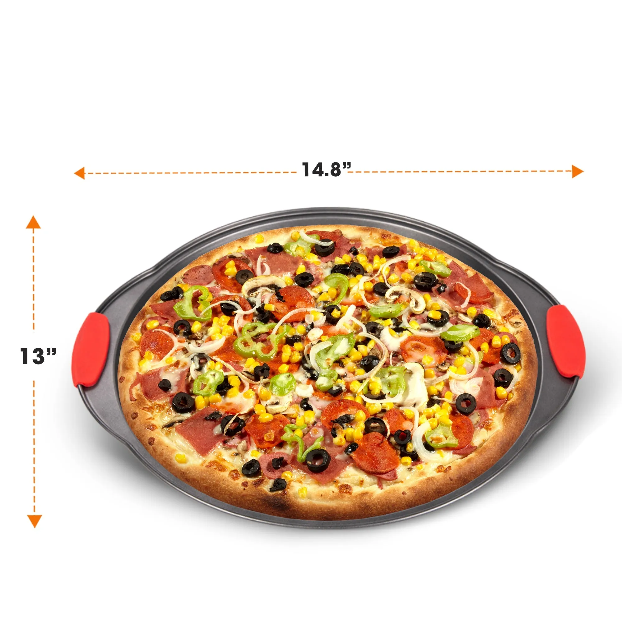 Cheer Collection 13-Inch Premium Nonstick Pizza Pan  Effortless Crisp Crust Perfection