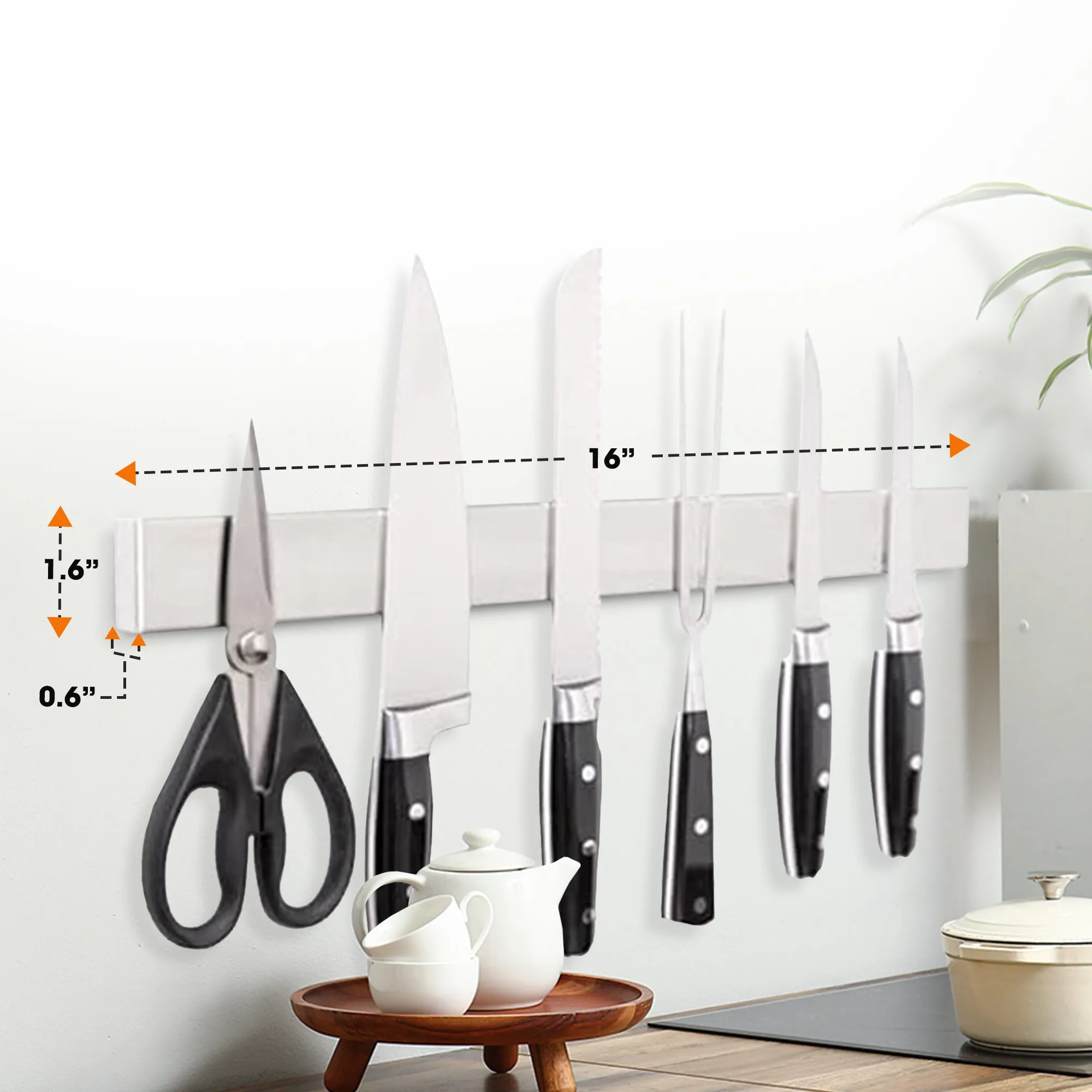 Cheer Collection 16 Stainless Steel Magnetic Knife Holder