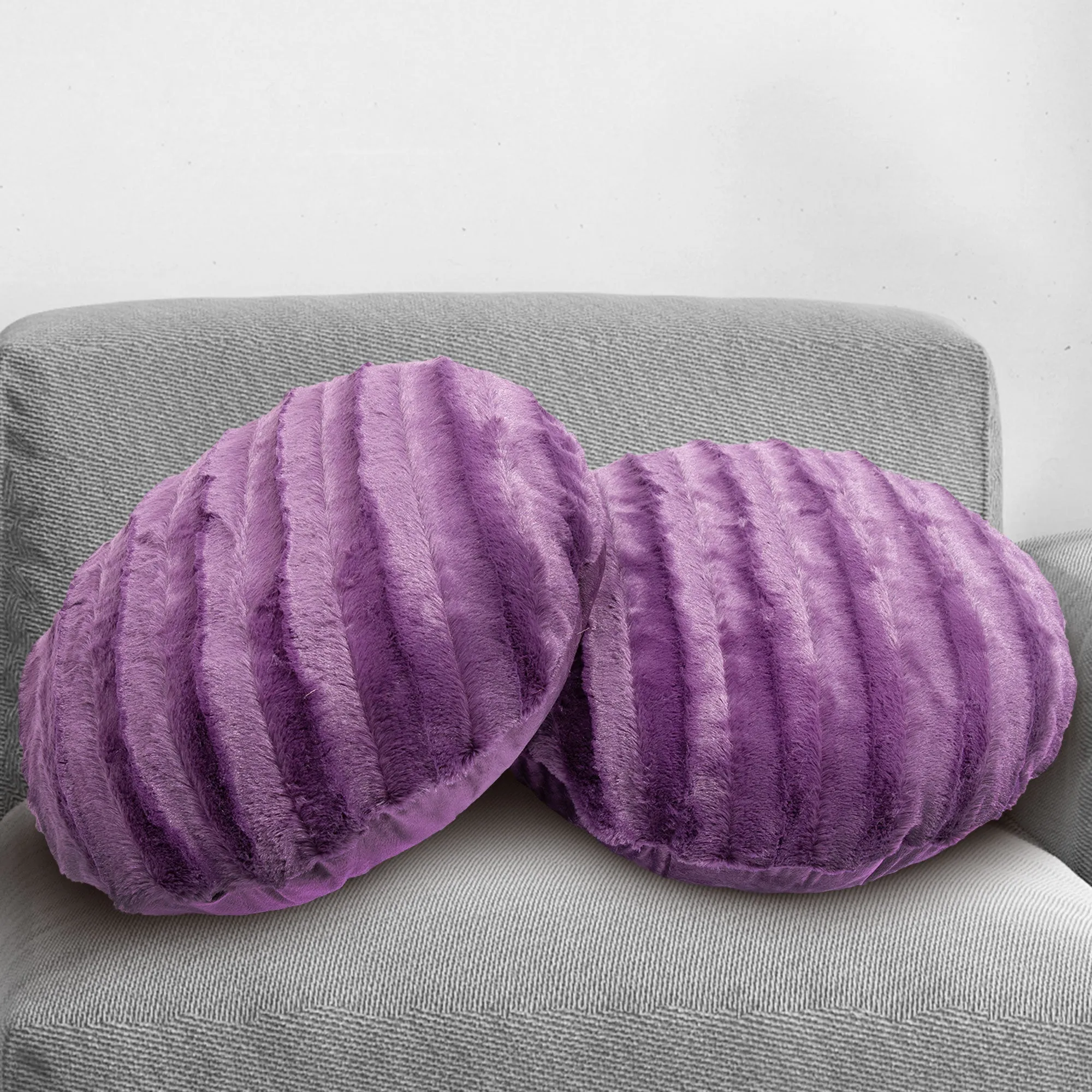 Cheer Collection 18 Ultra Soft Round Throw Pillows for Couch. Room Decor Aesthetic with Inserts - Ultra Soft Set of 2