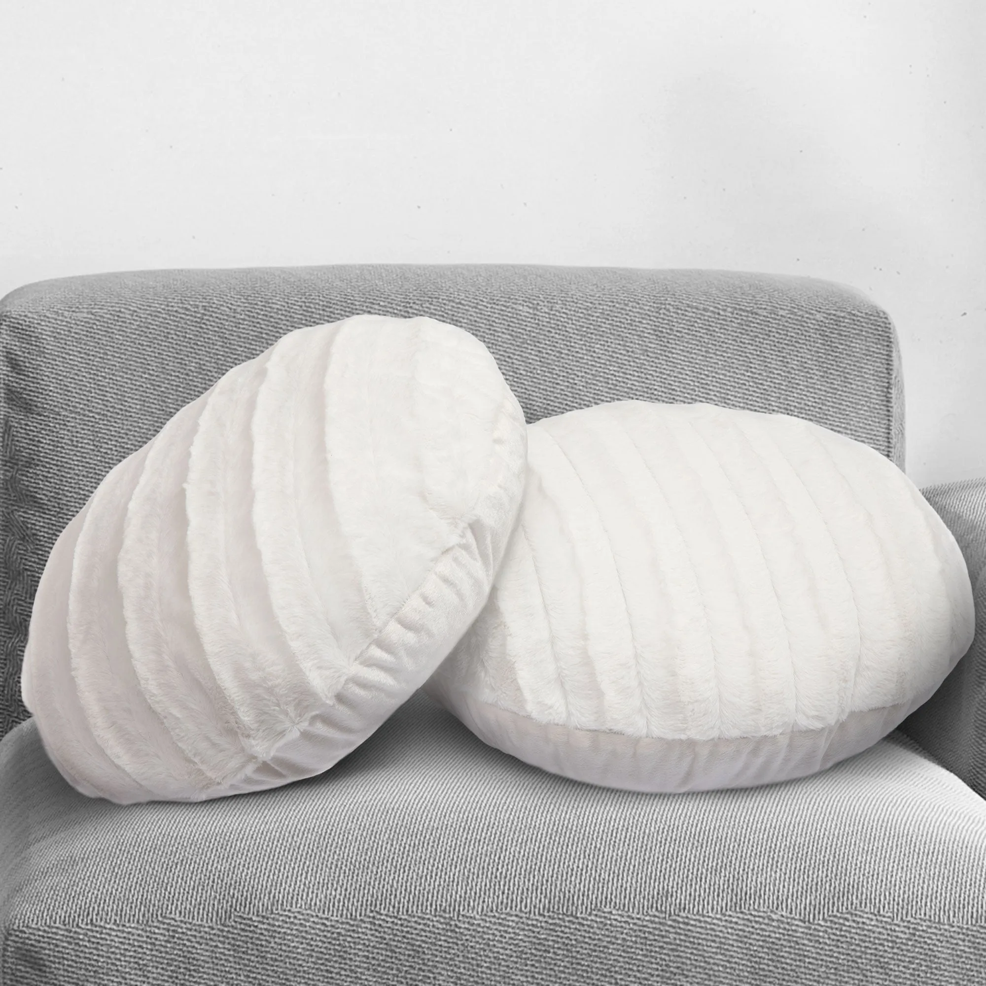 Cheer Collection 18 Ultra Soft Round Throw Pillows for Couch. Room Decor Aesthetic with Inserts - Ultra Soft Set of 2