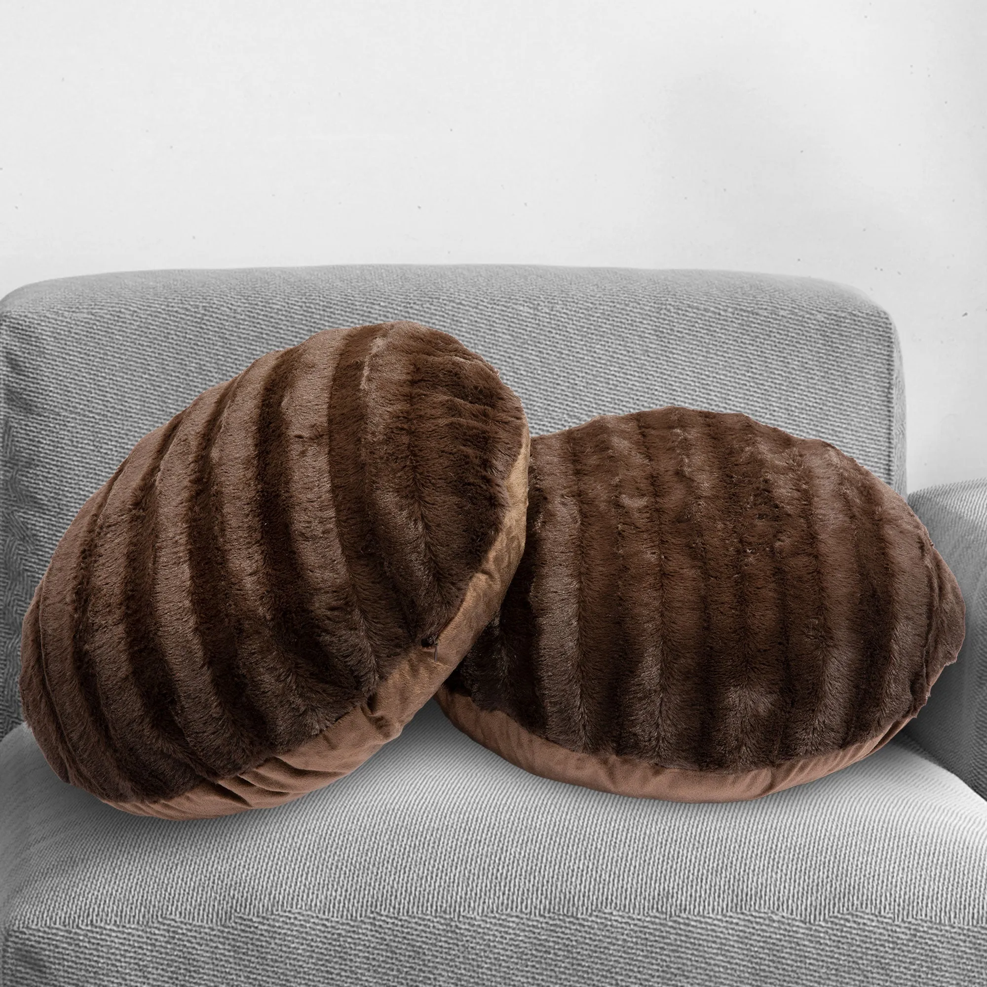Cheer Collection 18 Ultra Soft Round Throw Pillows for Couch. Room Decor Aesthetic with Inserts - Ultra Soft Set of 2