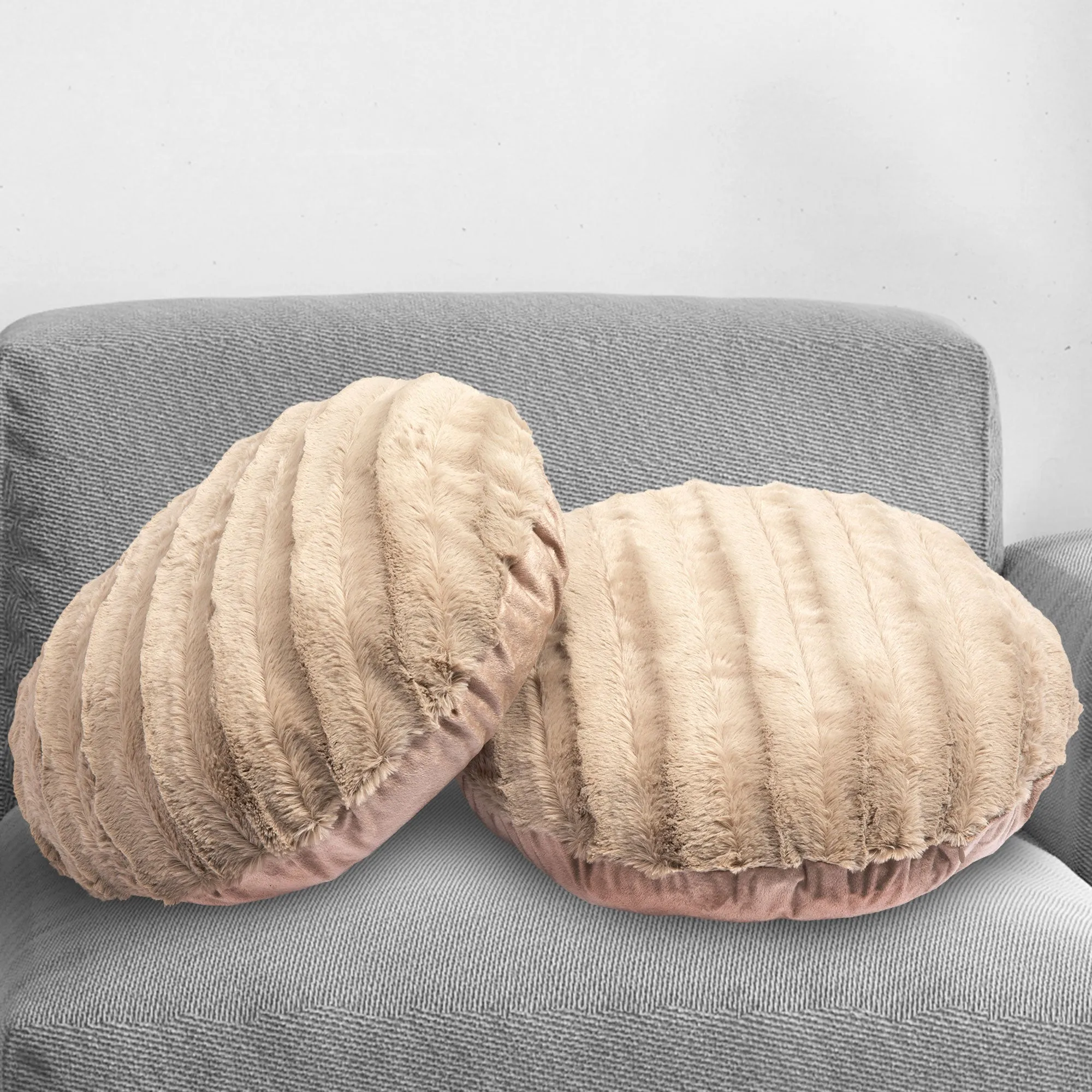 Cheer Collection 18 Ultra Soft Round Throw Pillows for Couch. Room Decor Aesthetic with Inserts - Ultra Soft Set of 2