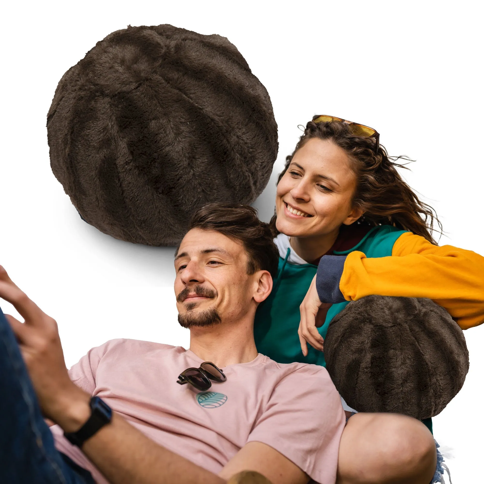 Cheer Collection Ball Throw Pillows for Living Room Decor. Decorative Pillows for Couch - Fluffy Aesthetic Cuddle Pillow with Insert - 10 Round