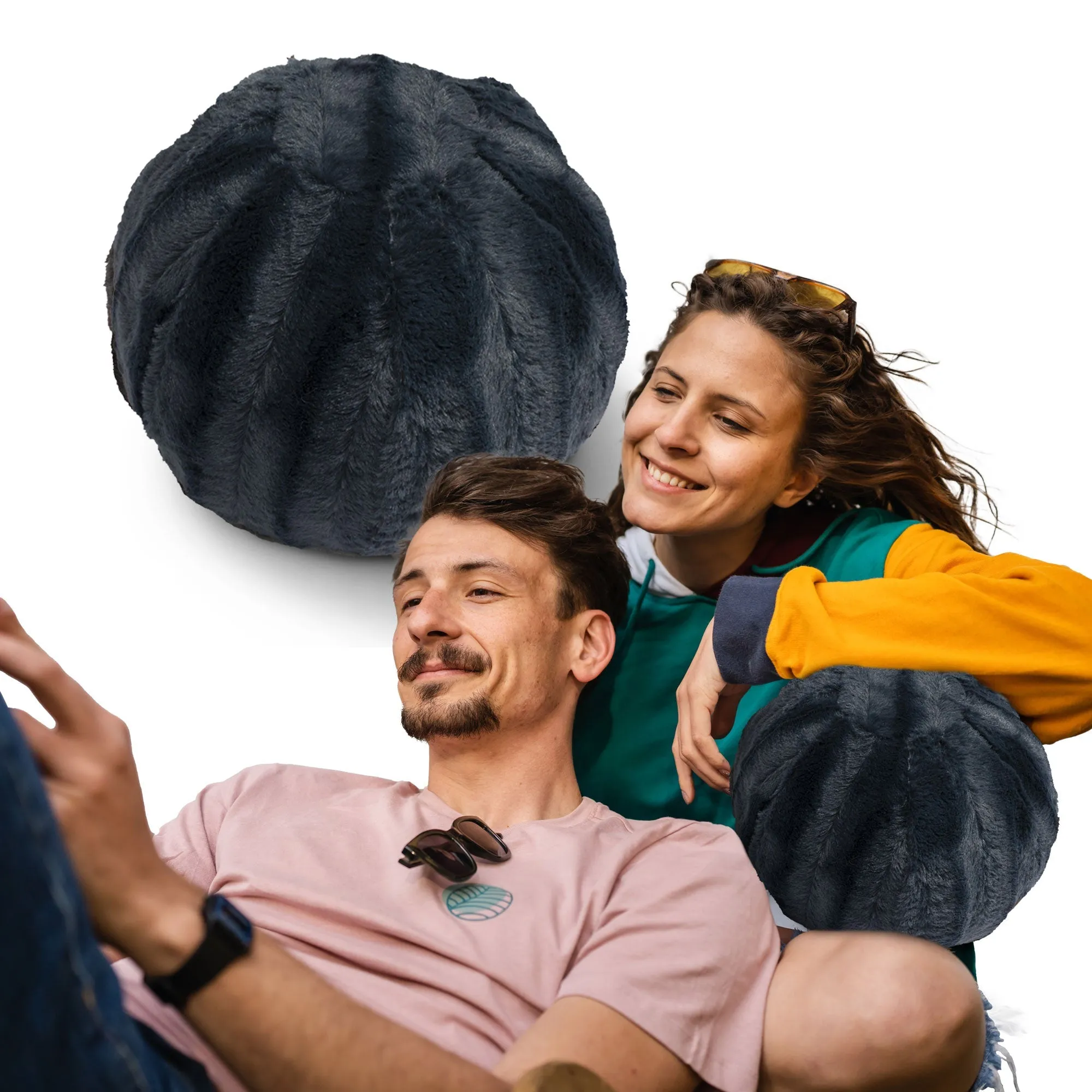 Cheer Collection Ball Throw Pillows for Living Room Decor. Decorative Pillows for Couch - Fluffy Aesthetic Cuddle Pillow with Insert - 10 Round