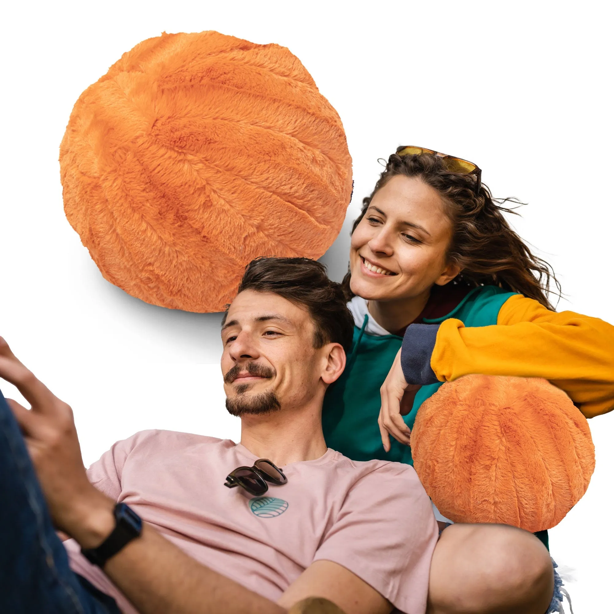 Cheer Collection Ball Throw Pillows for Living Room Decor. Decorative Pillows for Couch - Fluffy Aesthetic Cuddle Pillow with Insert - 10 Round