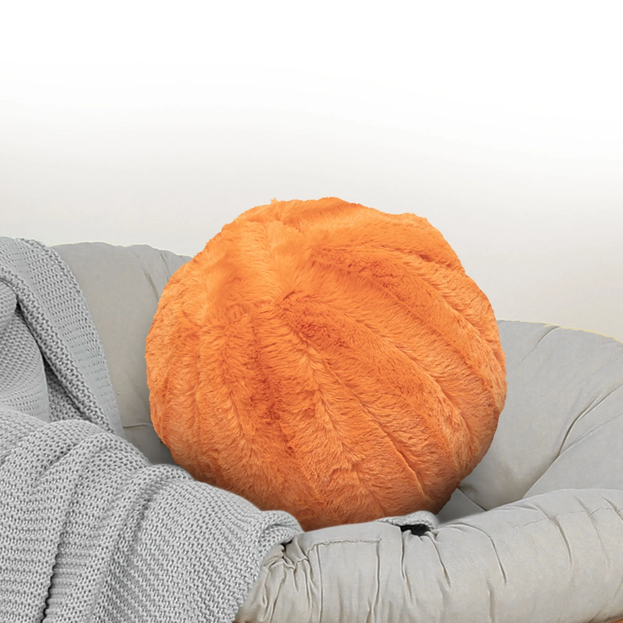 Cheer Collection Ball Throw Pillows for Living Room Decor. Decorative Pillows for Couch - Fluffy Aesthetic Cuddle Pillow with Insert - 10 Round
