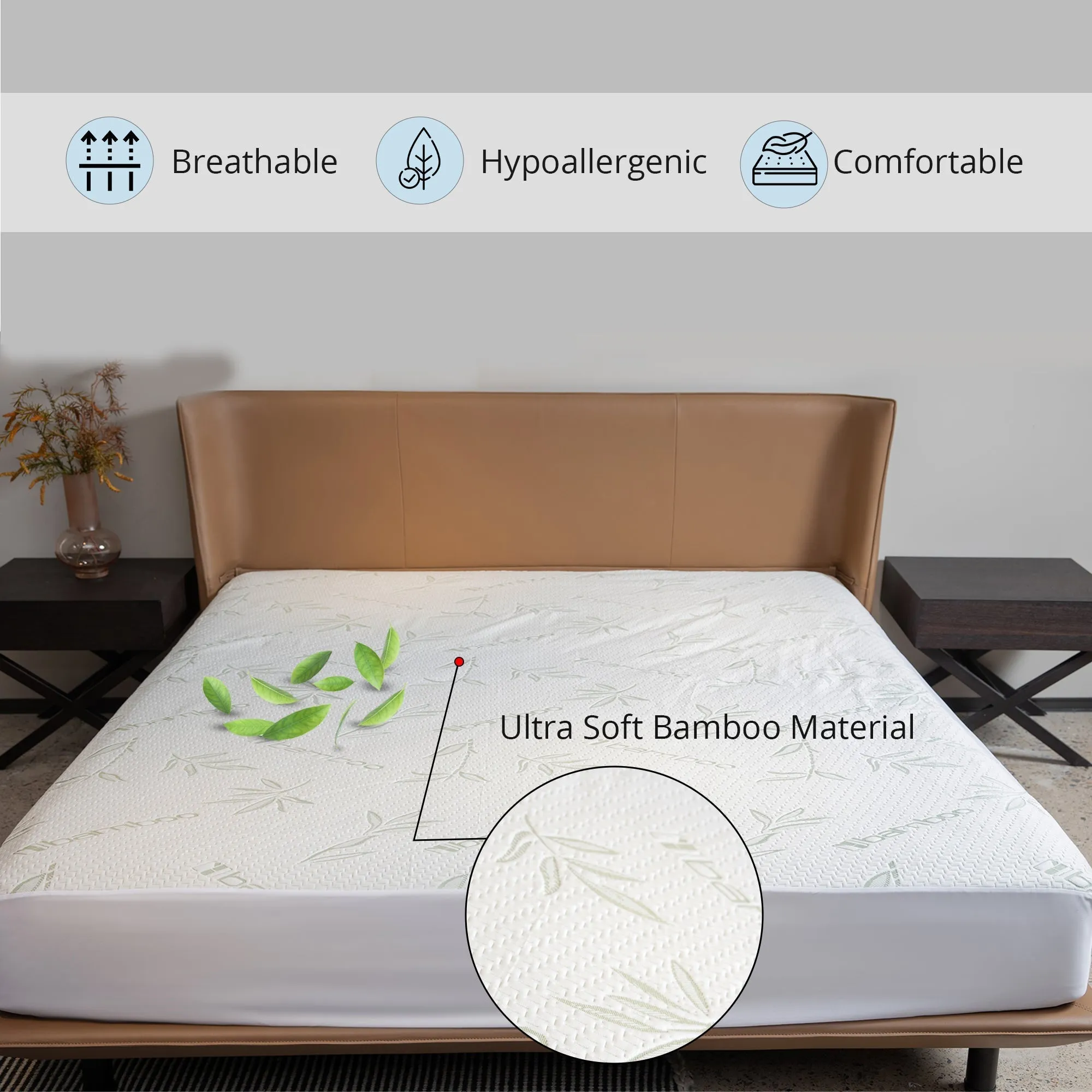 Cheer Collection Bamboo Waterproof Mattress Protector. Full