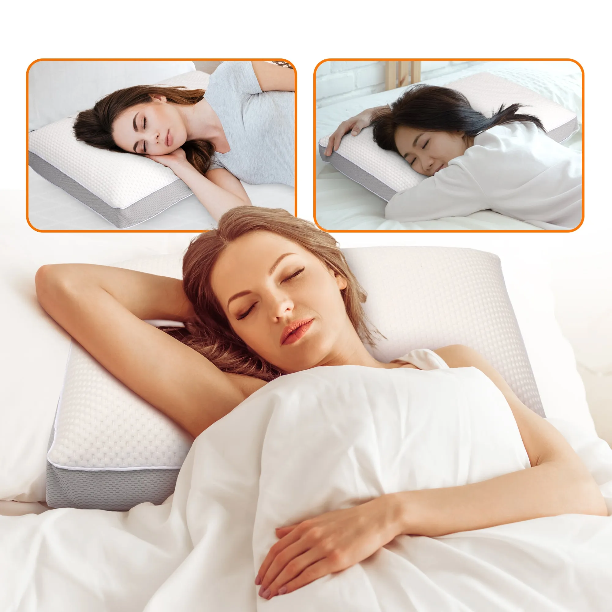 Cheer Collection Dual-Sided Standard Sleeping Pillow with Latex Foam