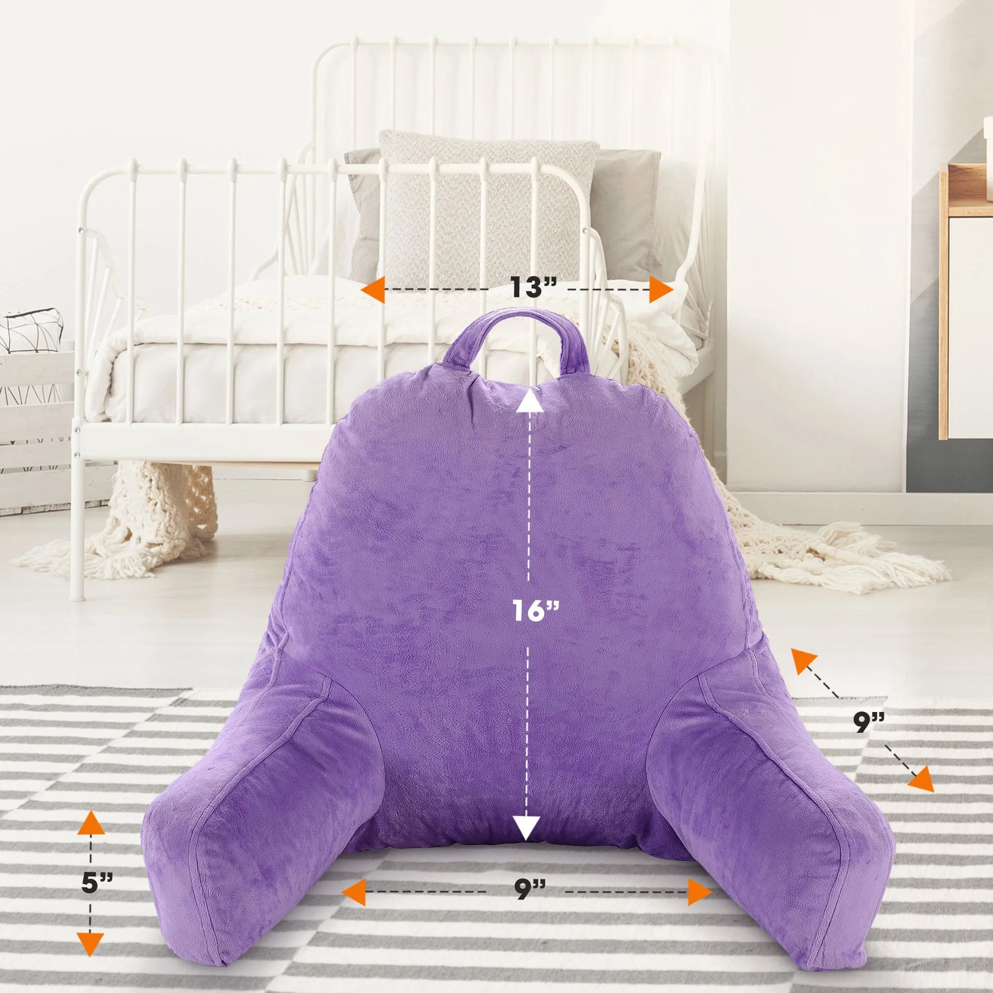 Cheer Collection Kids Size Reading Pillow with Arms for Sitting Up in Bed