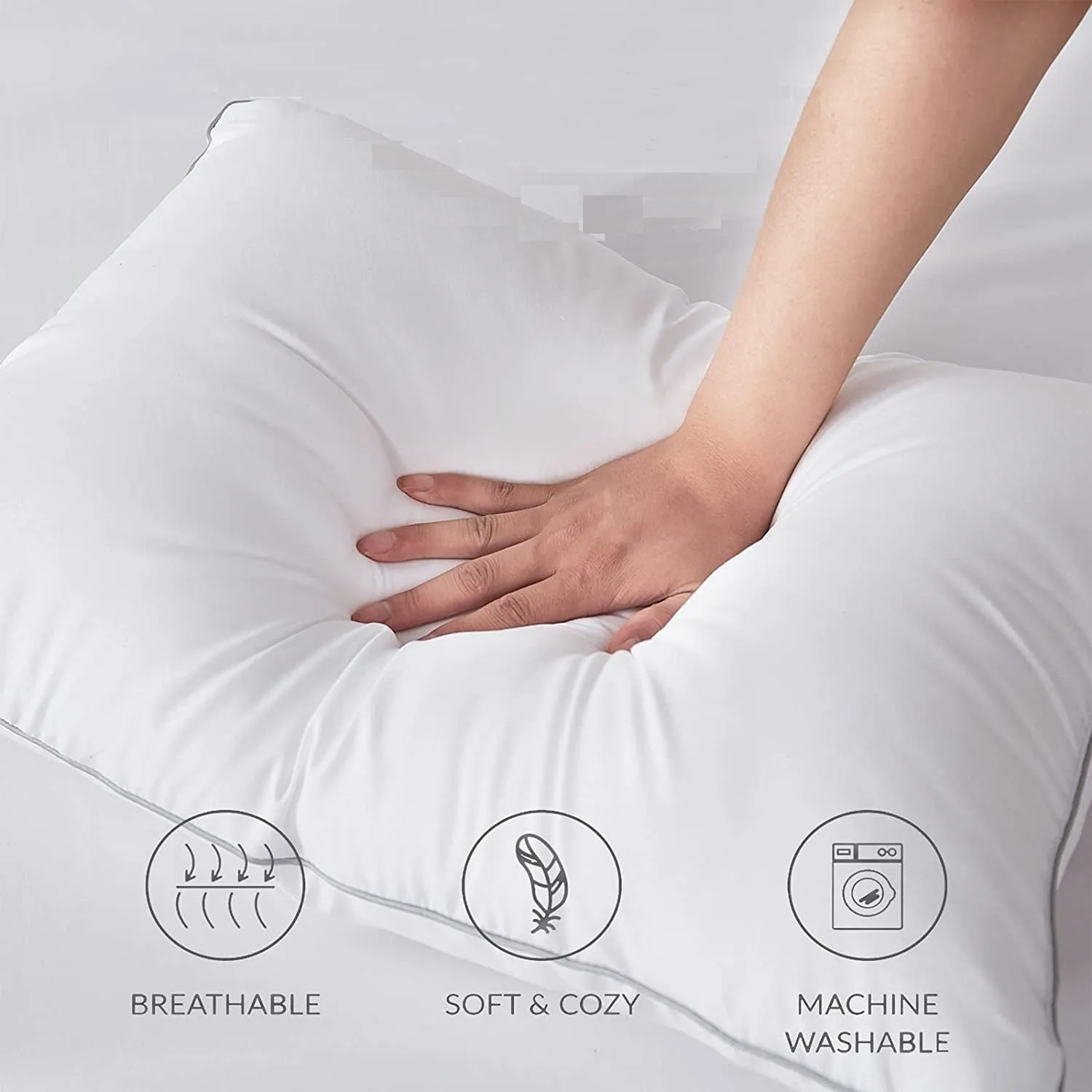 Cheer Collection King Size Sham Insert - Comfortable Feather Down 20 x 36 Bed Pillow