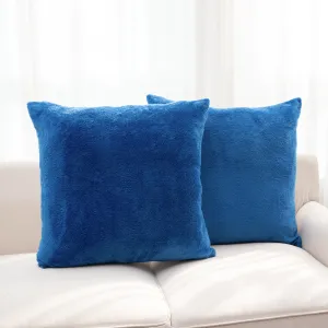 Cheer Collection Microsherpa Throw Pillow - Ultra Soft and Fluffy. Elegant Home Decor. Velvet Stylish Accent Pillows - 18 x 18 - Set of 2
