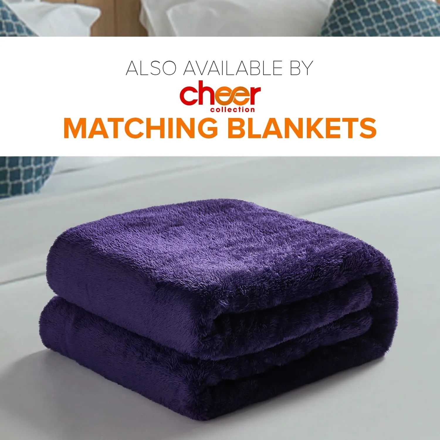 Cheer Collection Microsherpa Throw Pillow - Ultra Soft and Fluffy. Elegant Home Decor. Velvet Stylish Accent Pillows - 18 x 18 - Set of 2
