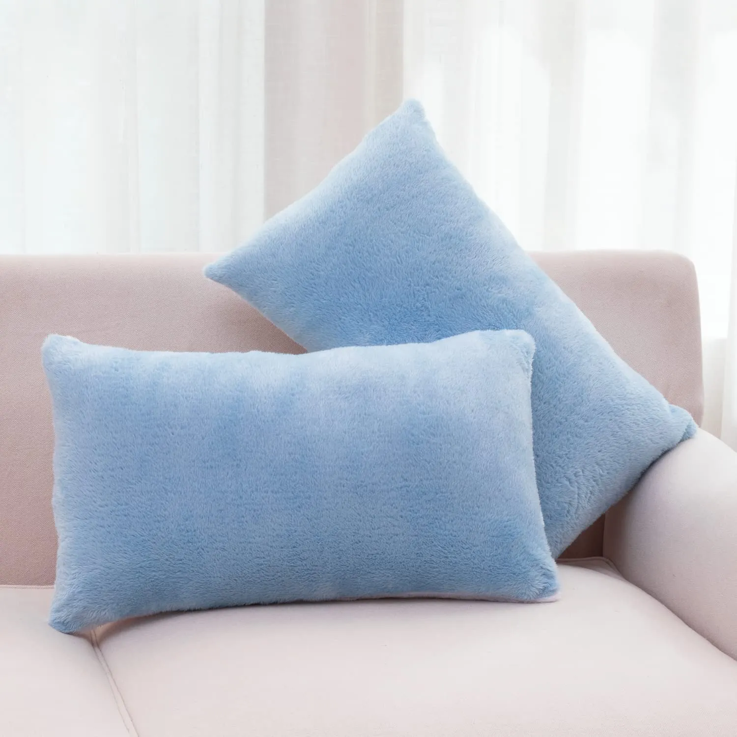 Cheer Collection Microsherpa Throw Pillow Ultra Soft and Fluffy. Elegant Home Decor. Velvet Stylish Accent Pillows - Set of 2