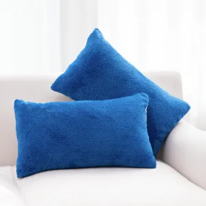 Cheer Collection Microsherpa Throw Pillow Ultra Soft and Fluffy. Elegant Home Decor. Velvet Stylish Accent Pillows - Set of 2