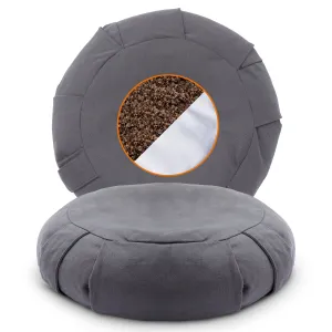 Cheer Collection Premium 16 Buckwheat Yoga and Meditation Floor Cushion with Removable Cover (Gray)