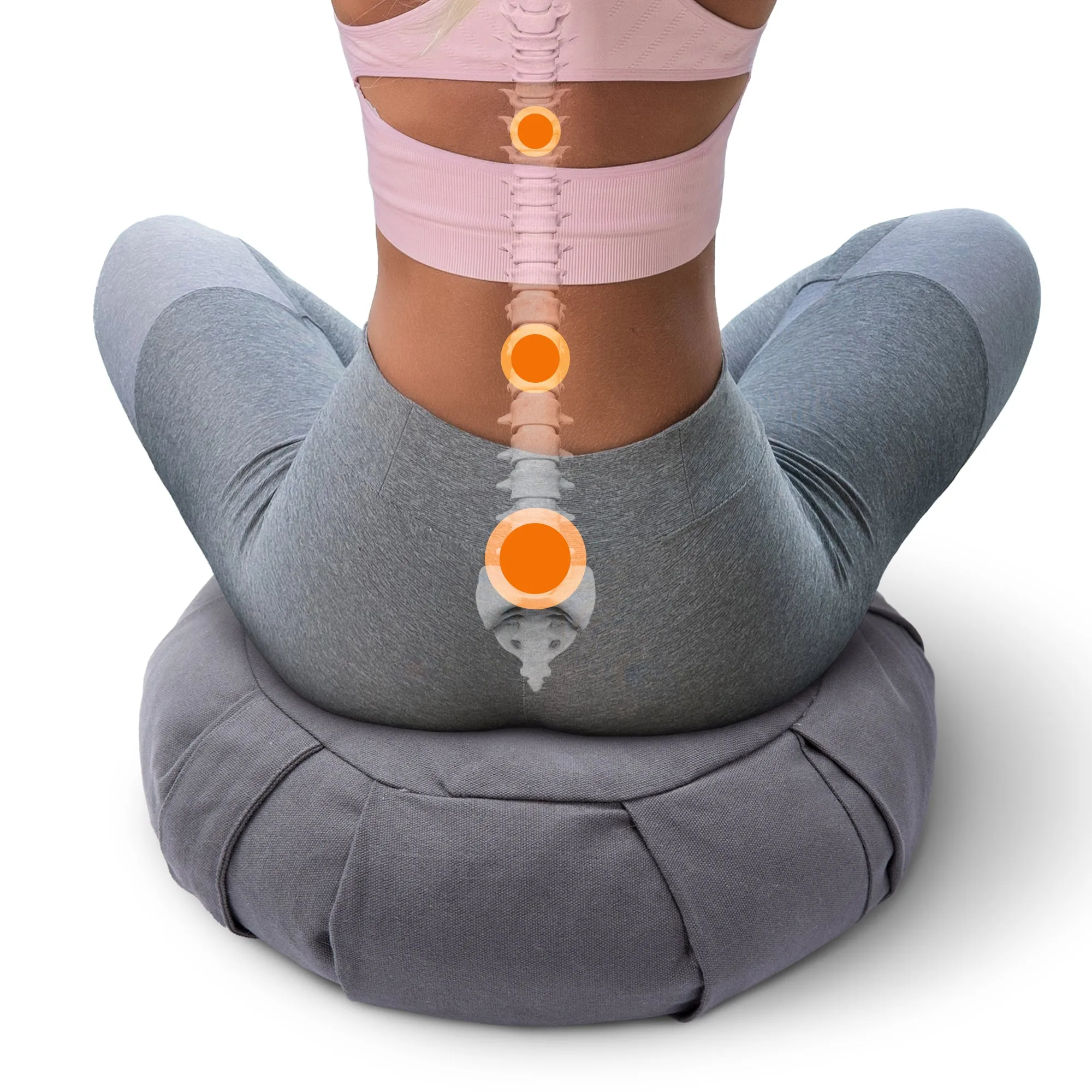 Cheer Collection Premium 16 Buckwheat Yoga and Meditation Floor Cushion with Removable Cover (Gray)