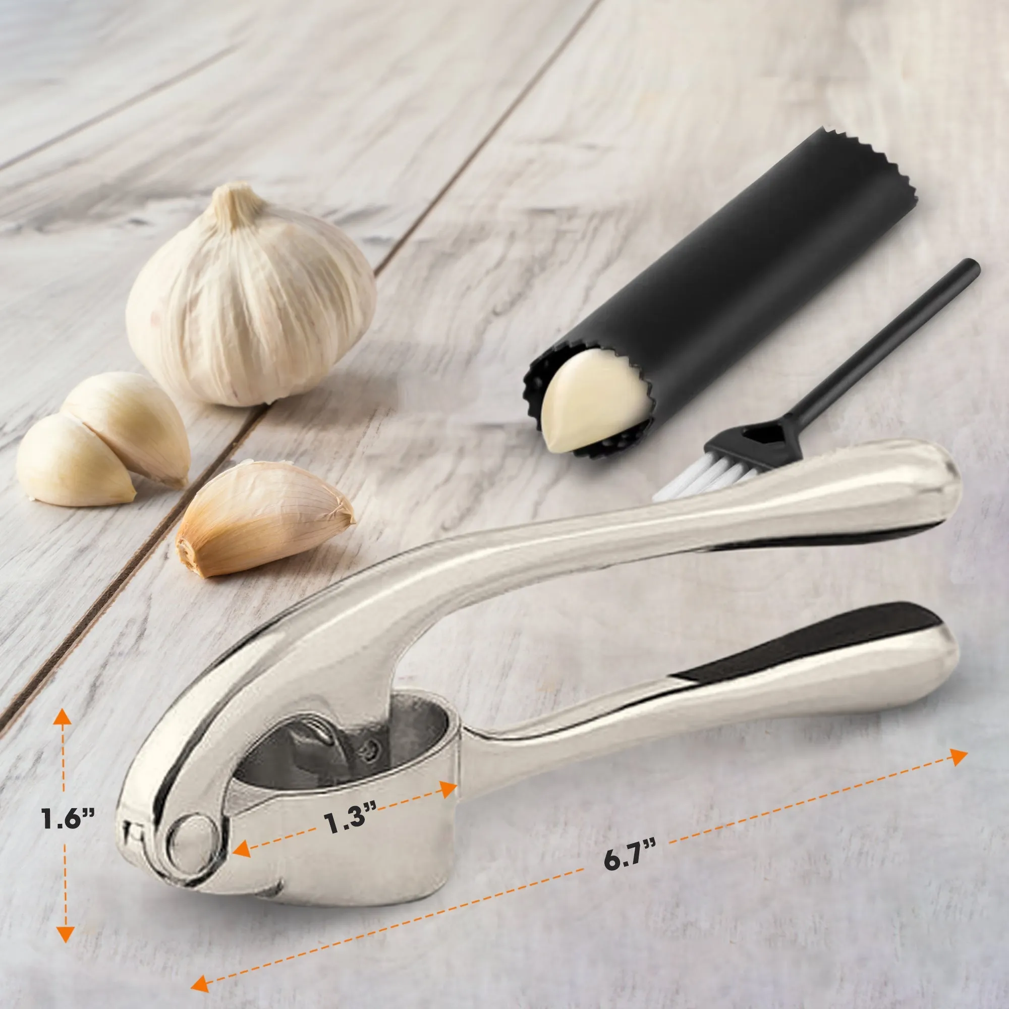 Cheer Collection Premium Garlic Crusher  Effortless Garlic Pressing and Mincing with Ergonomic Handle and Easy-Clean Design