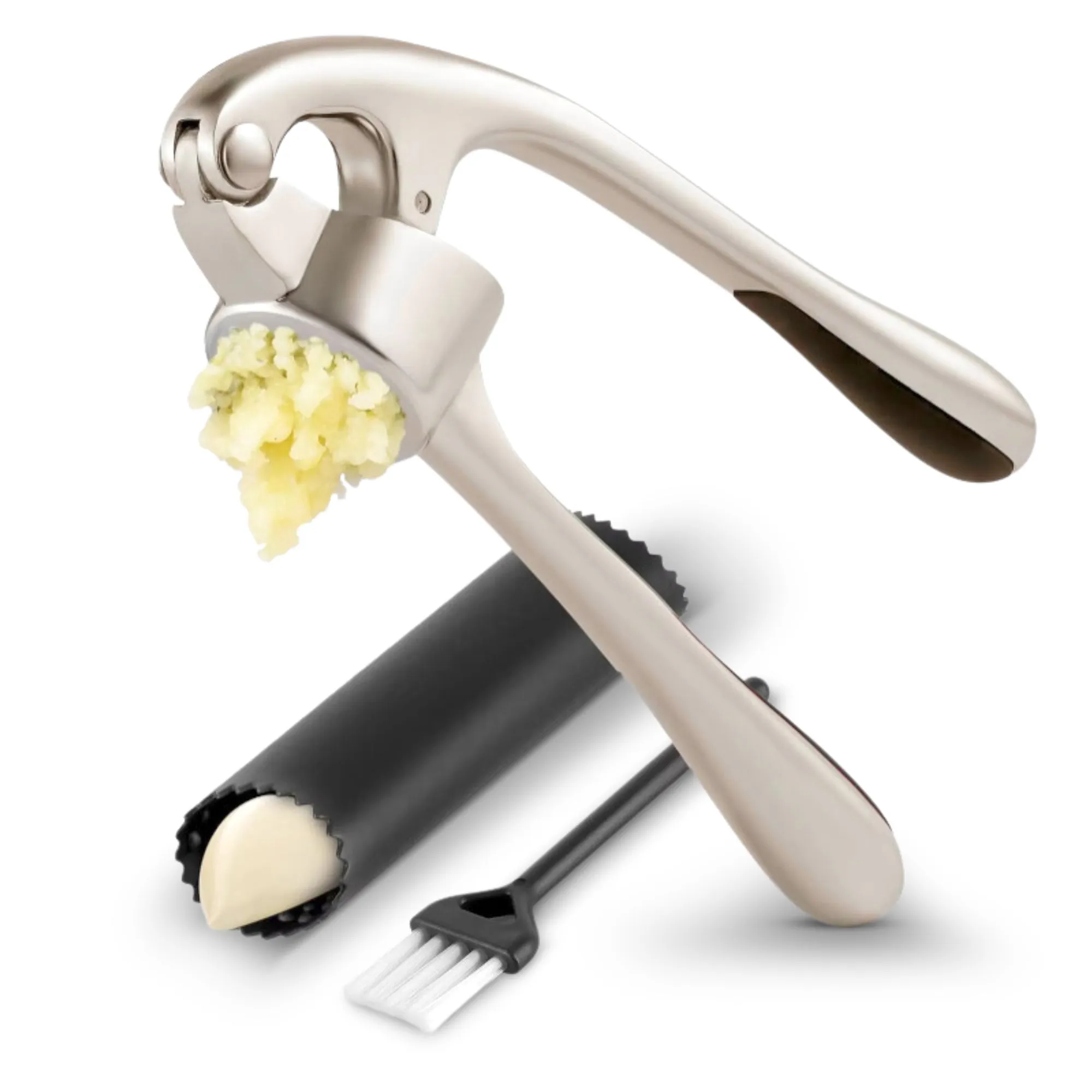 Cheer Collection Premium Garlic Crusher  Effortless Garlic Pressing and Mincing with Ergonomic Handle and Easy-Clean Design