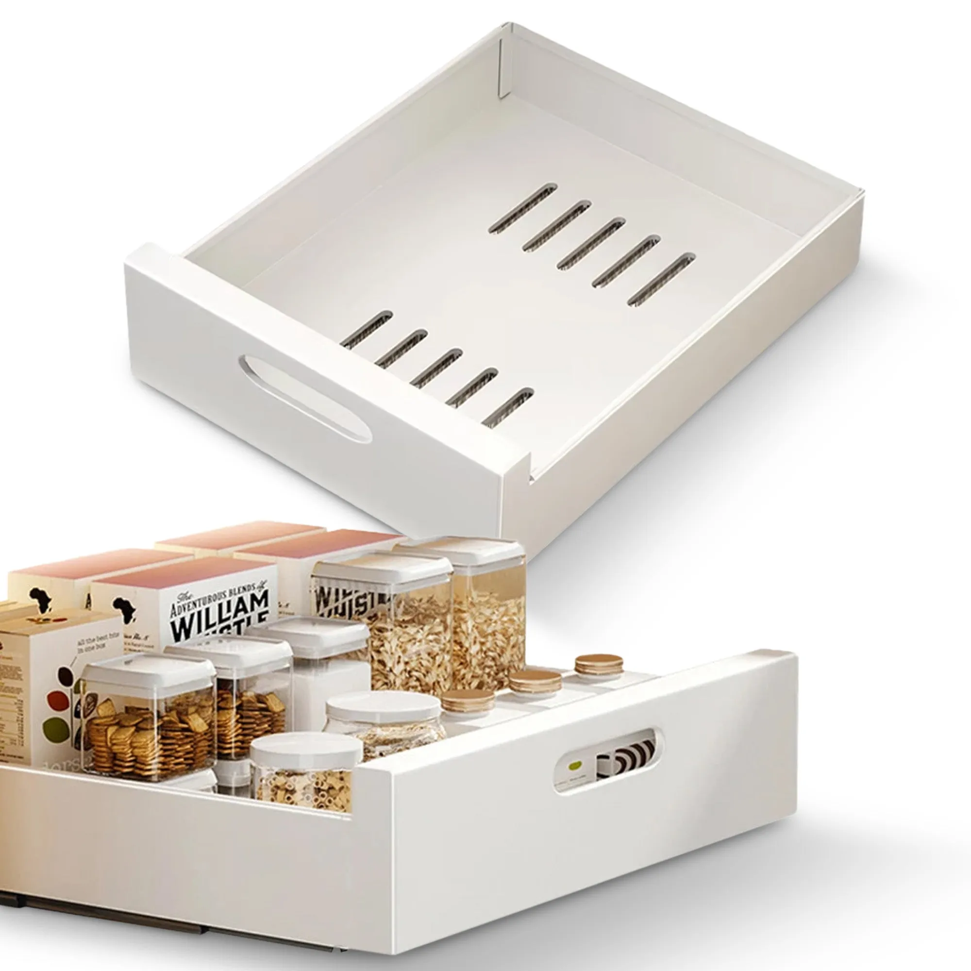Cheer Collection Pull Out Organizer Drawers  Effortless Installation. Heavy-Duty Carbon Steel Slide-Out Shelves for Kitchen. Pantry. and Bathroom