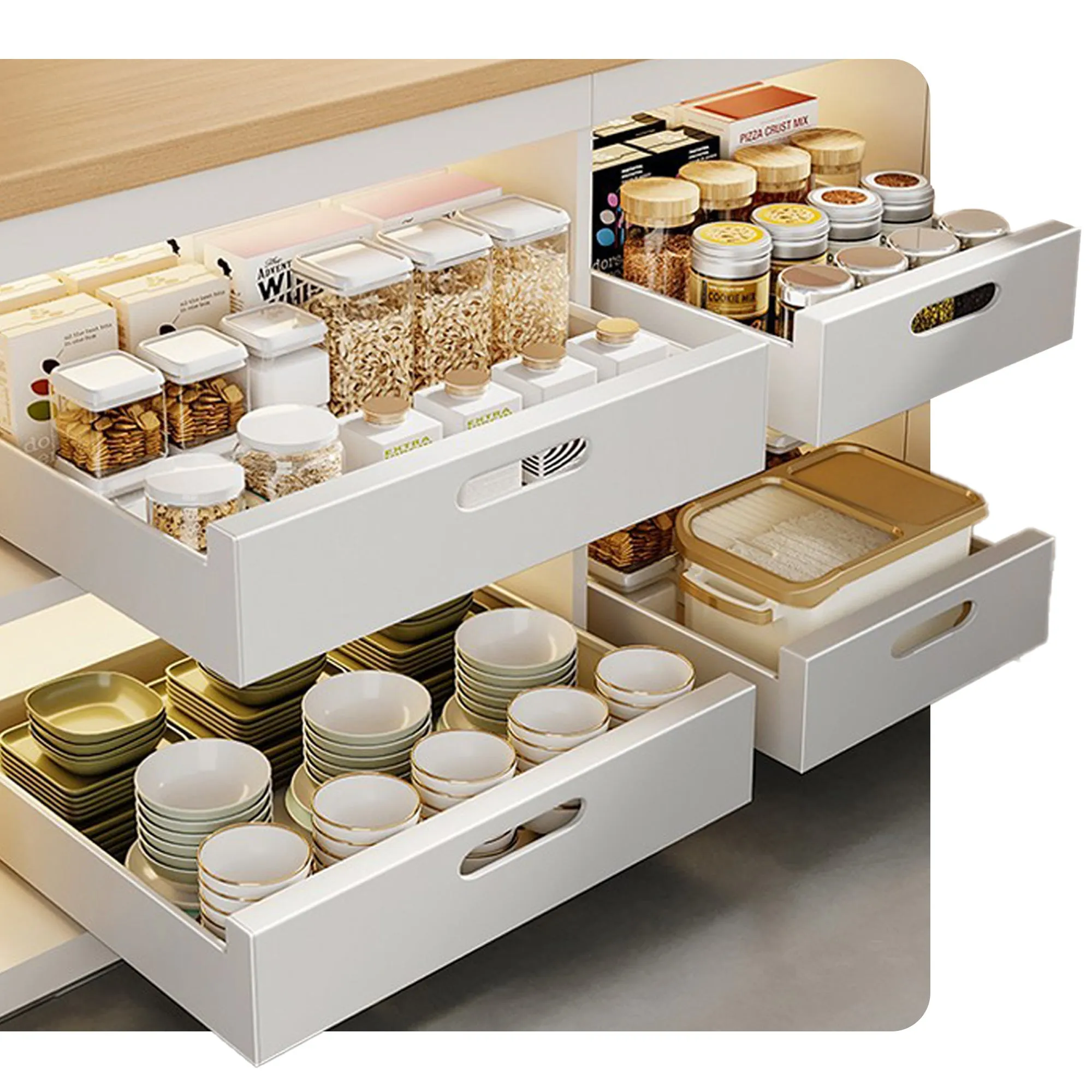 Cheer Collection Pull Out Organizer Drawers  Effortless Installation. Heavy-Duty Carbon Steel Slide-Out Shelves for Kitchen. Pantry. and Bathroom