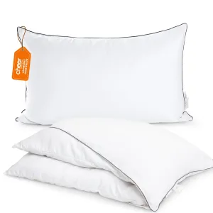 Cheer Collection Set of 2 Adjustable Layer Pillows - Two Bed Pillows with Removable Gel Fiber Fill Inserts for Sleeping