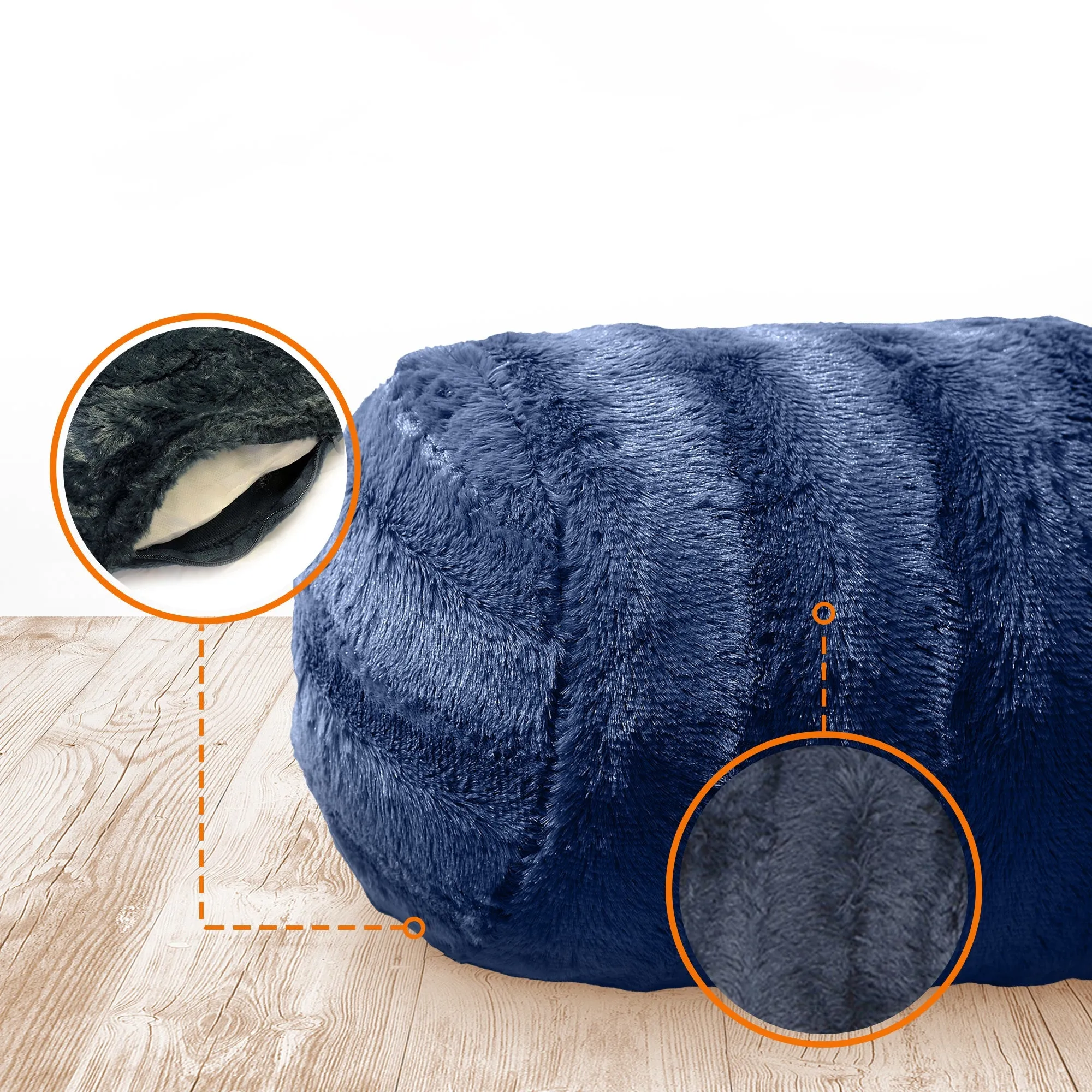Cheer Collection Set of 2 Faux Fur Bolster Pillows. Decorative Roll Pillow