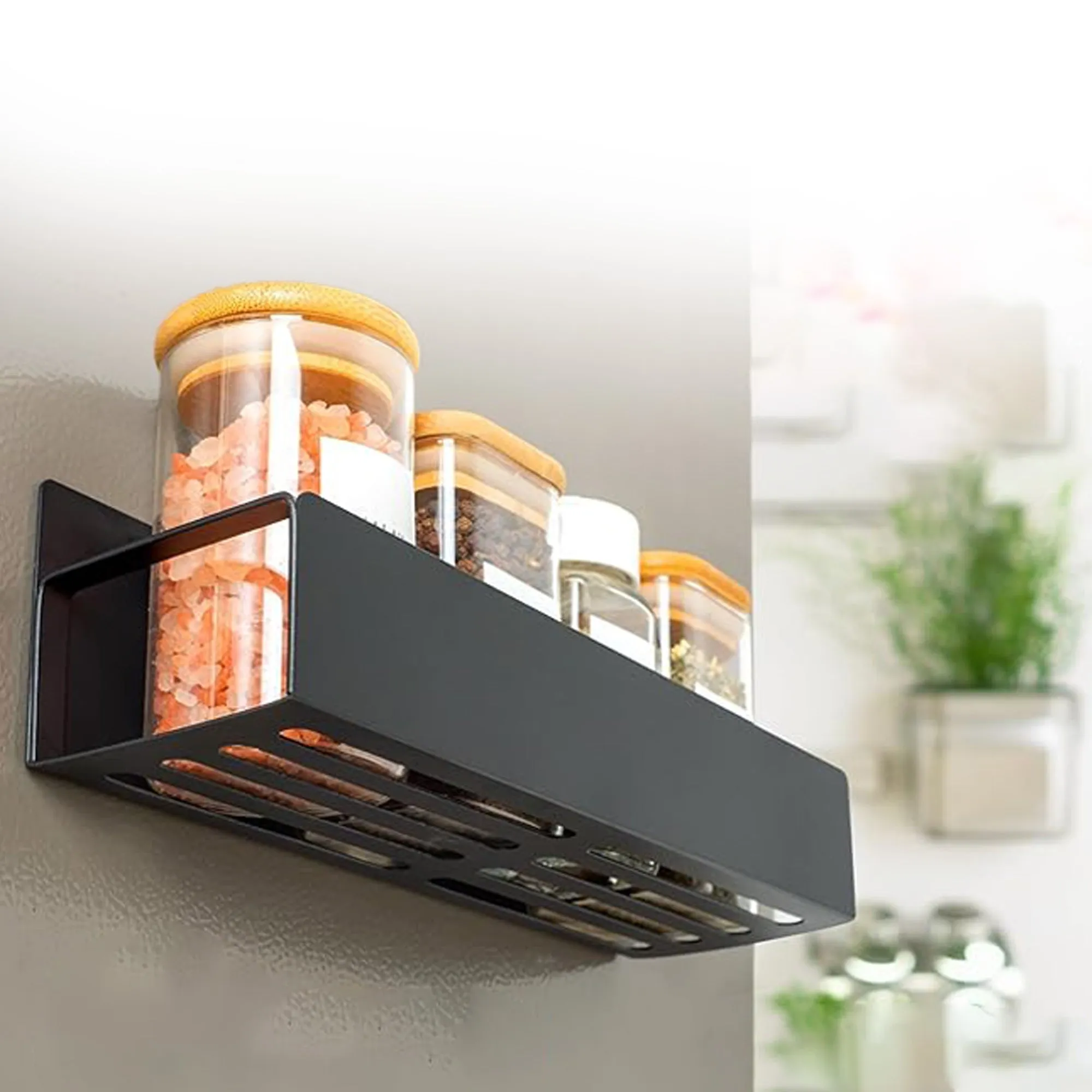 Cheer Collection Set of 2 Ultra-Strong Magnetic Spice Storage Organizer