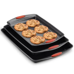 Cheer Collection Set of 3 Nonstick Baking Pans  Durable Carbon Steel Bakeware with Nonstick Coating