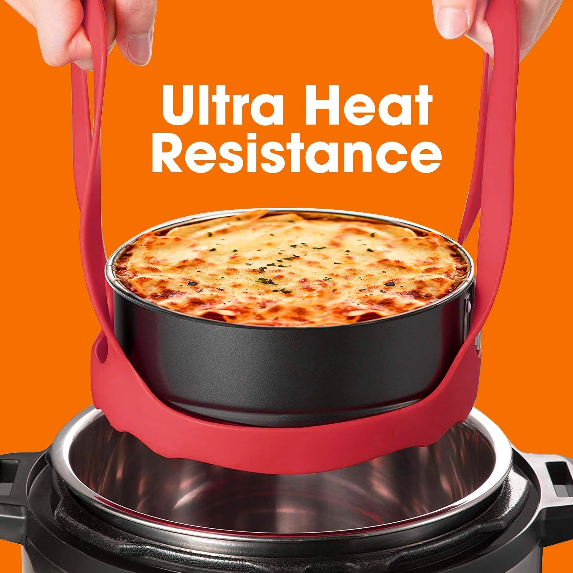 Cheer Collection Silicone Cooking Pot Lifter. Silicone Bakeware Sling for 3-Quart Pressure Cookers