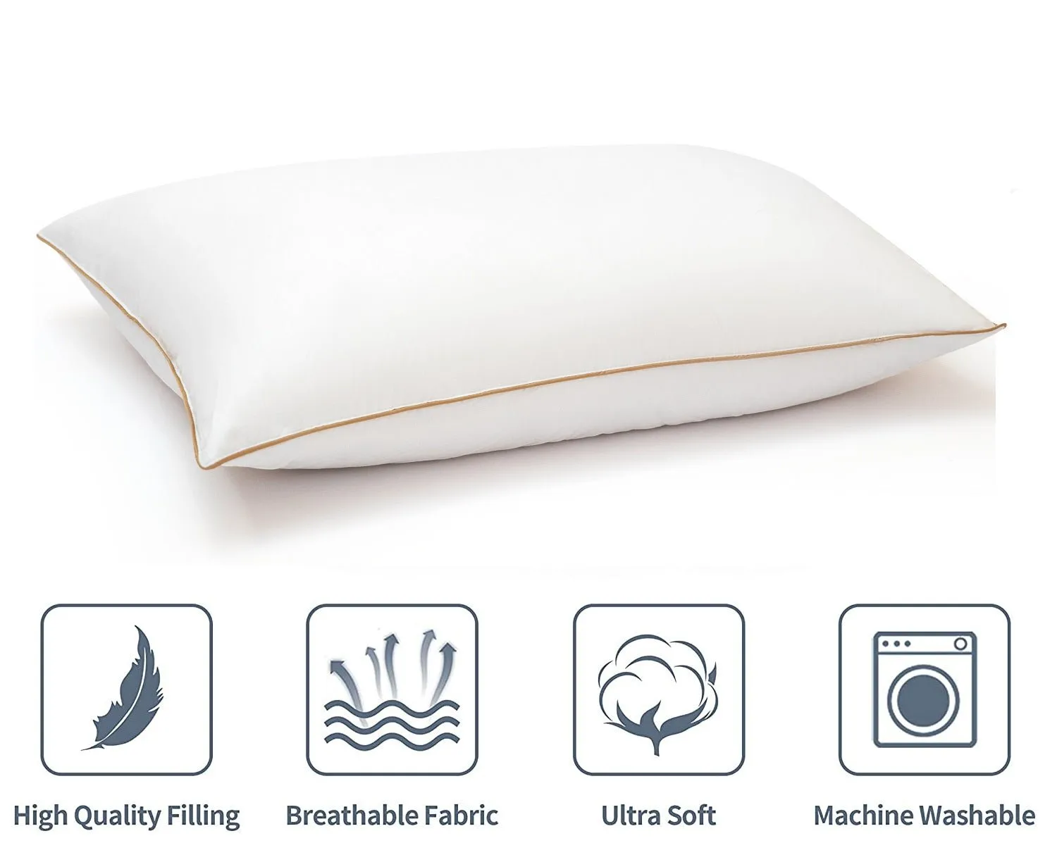 Cheer Collection Standard Size Sham Insert - Comfortable Feather Down 20 x 28 Bed Pillow