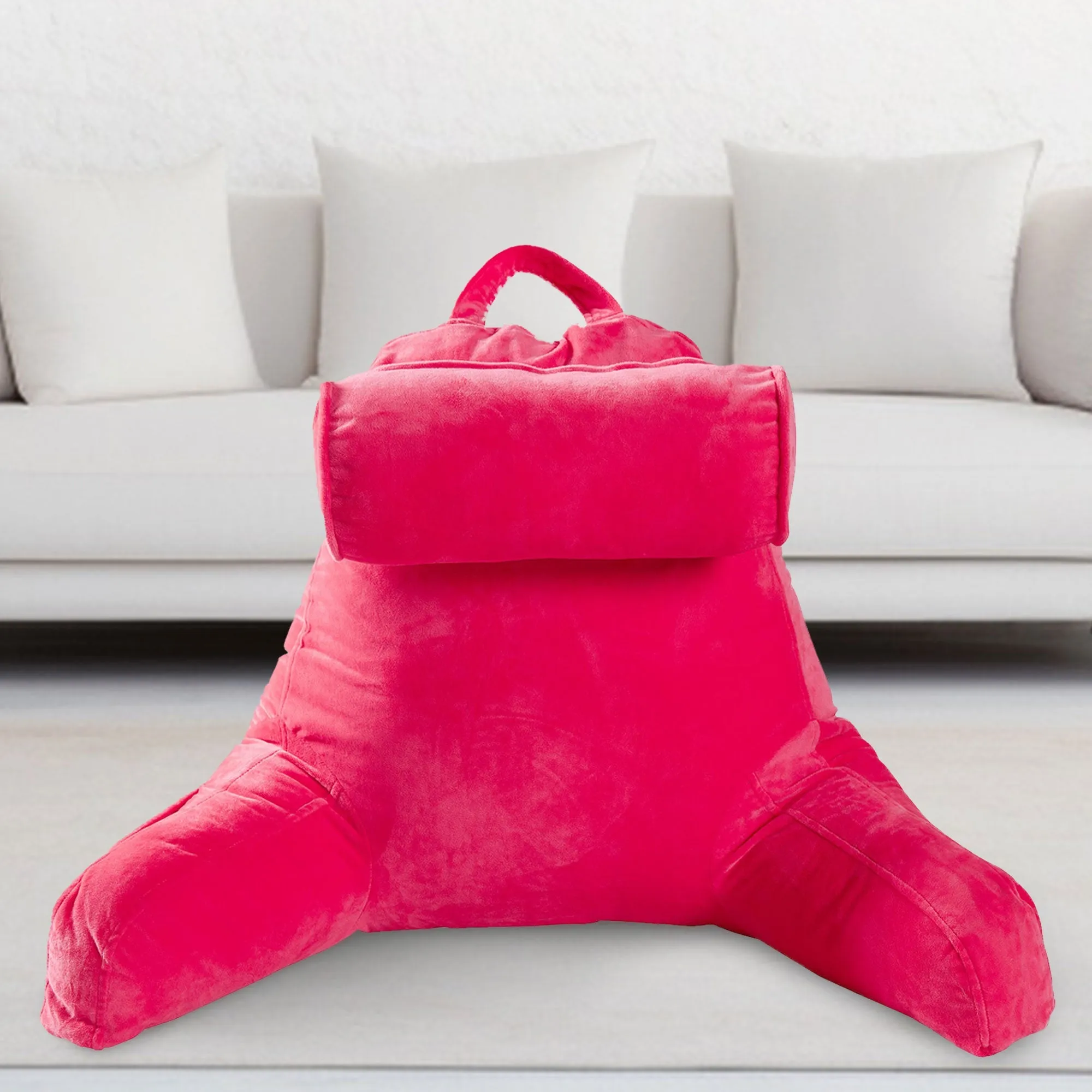 Cheer Collection TV &  Reading Pillow with Detachable Cervical Bolster Backrest . Washable