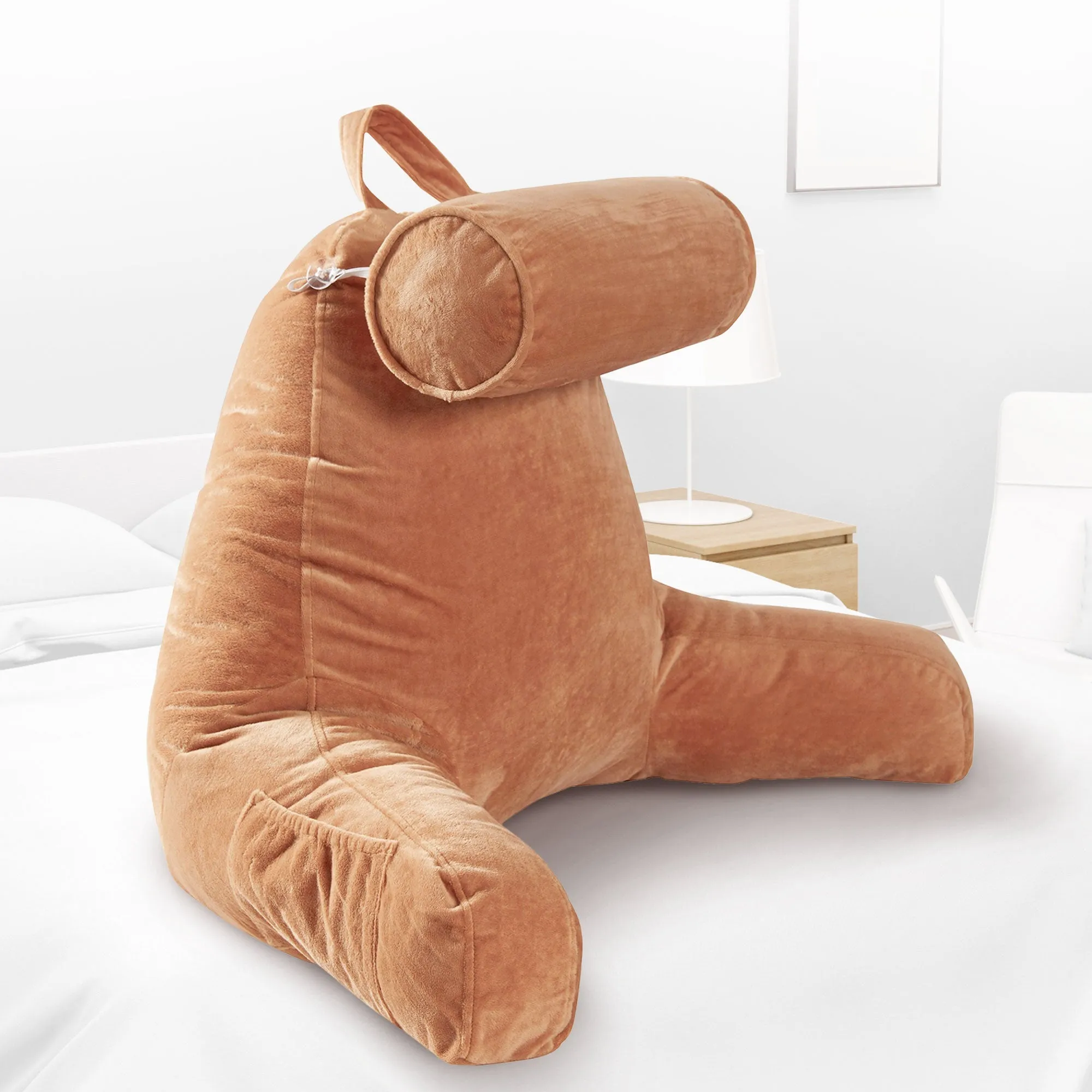 Cheer Collection TV &  Reading Pillow with Detachable Cervical Bolster Backrest . Washable