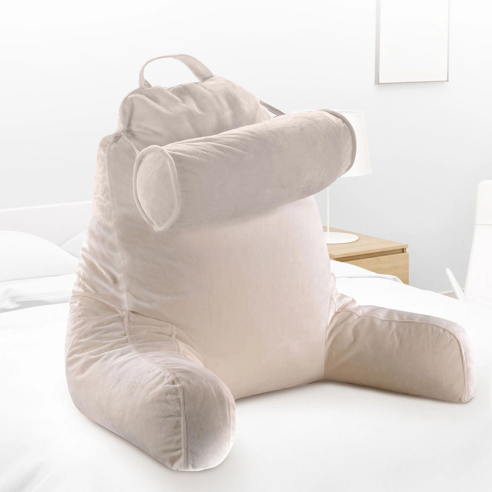 Cheer Collection TV &  Reading Pillow with Detachable Cervical Bolster Backrest . Washable