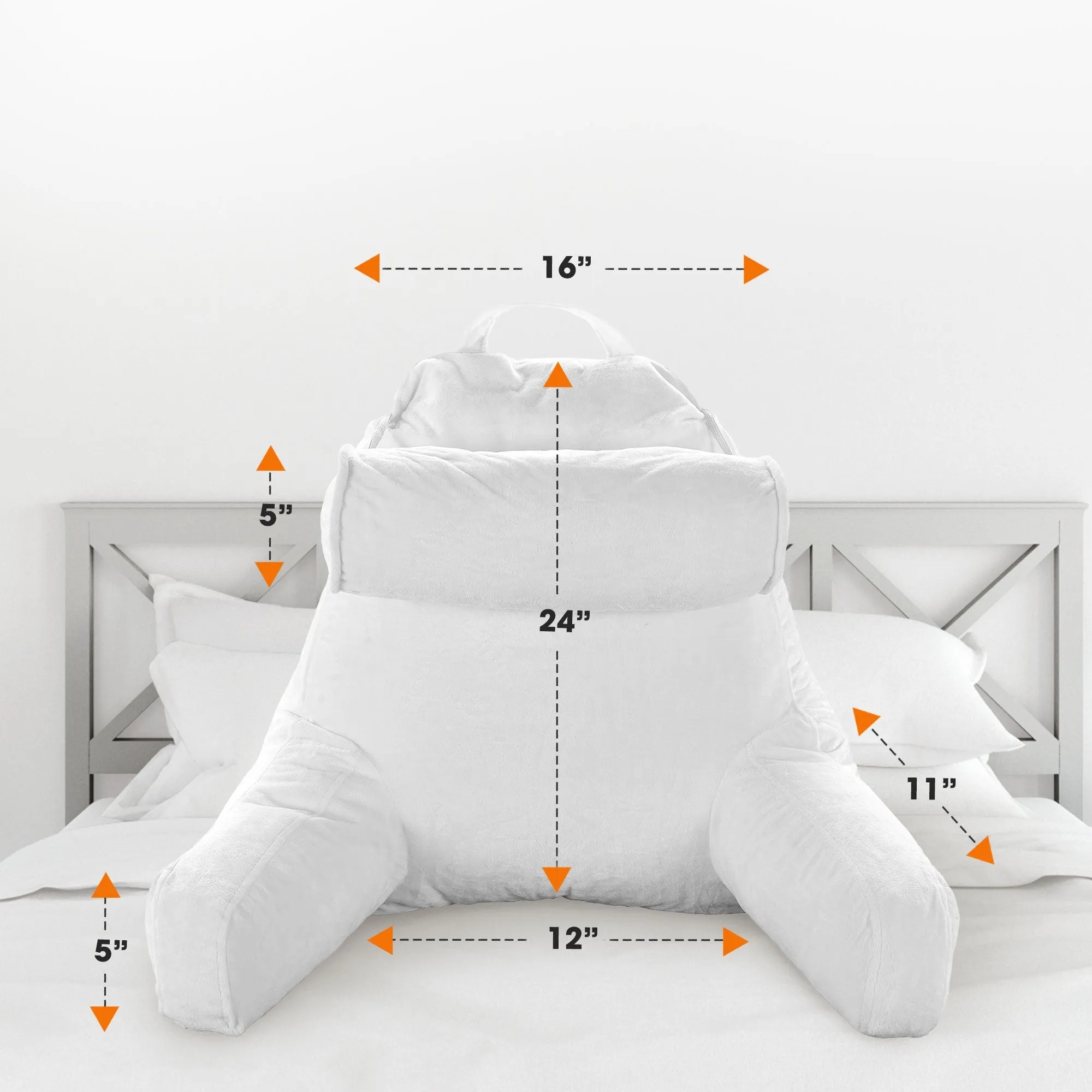 Cheer Collection TV &  Reading Pillow with Detachable Cervical Bolster Backrest . Washable