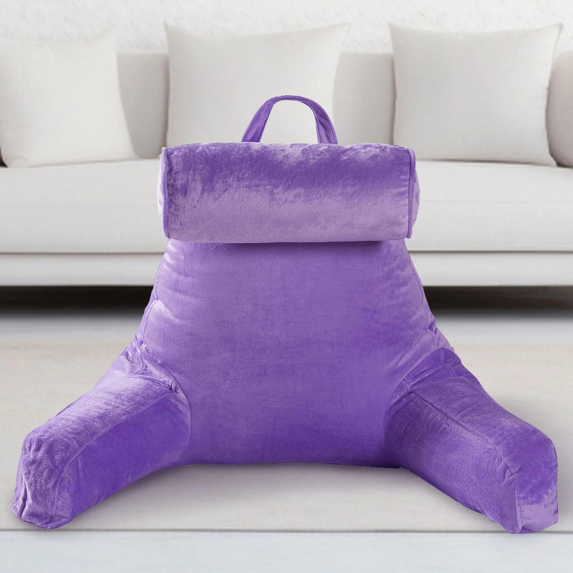 Cheer Collection TV &  Reading Pillow with Detachable Cervical Bolster Backrest . Washable