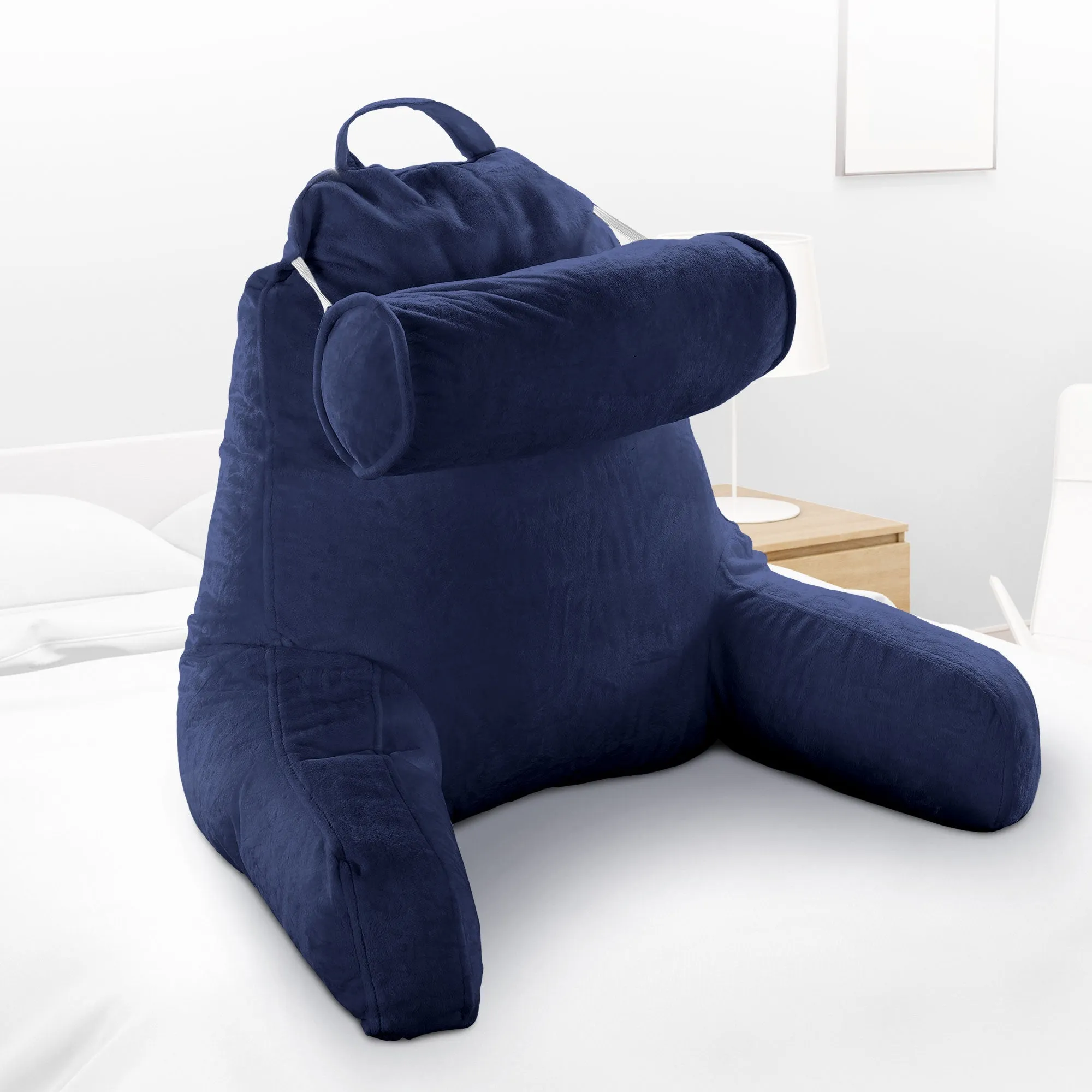 Cheer Collection TV &  Reading Pillow with Detachable Cervical Bolster Backrest . Washable