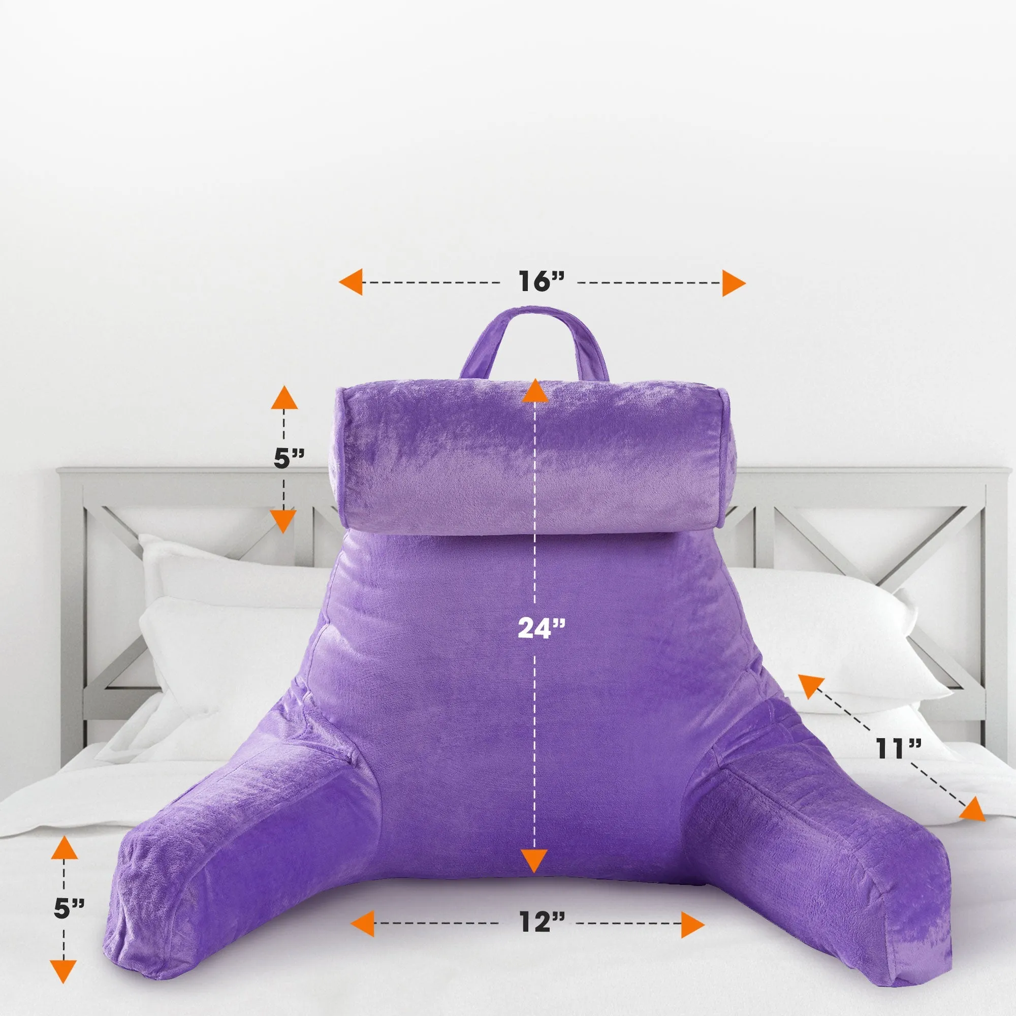 Cheer Collection TV &  Reading Pillow with Detachable Cervical Bolster Backrest . Washable