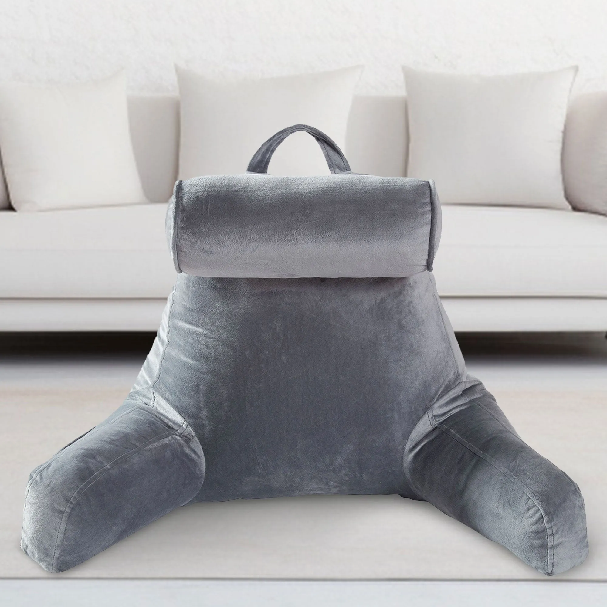 Cheer Collection TV &  Reading Pillow with Detachable Cervical Bolster Backrest . Washable