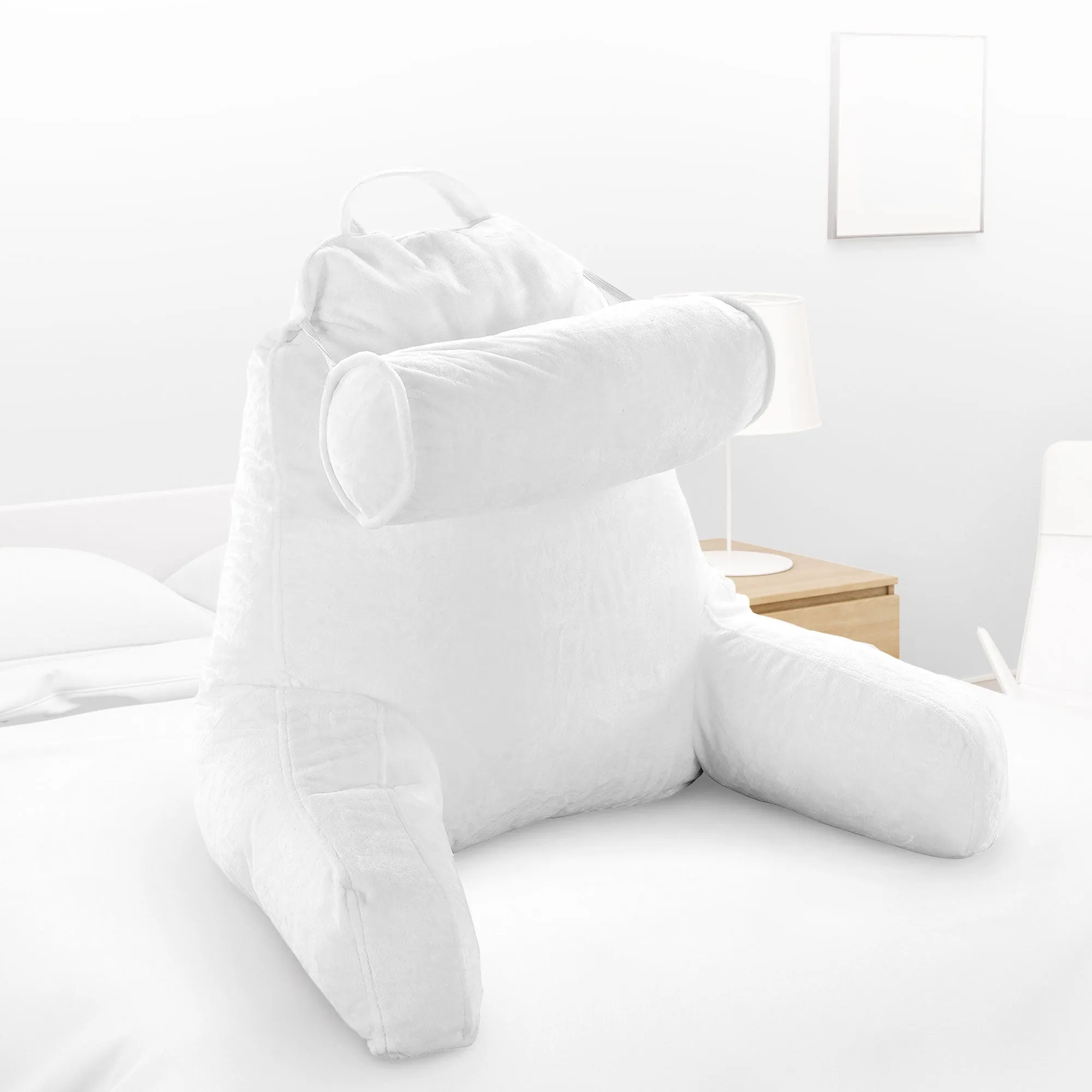 Cheer Collection TV &  Reading Pillow with Detachable Cervical Bolster Backrest . Washable