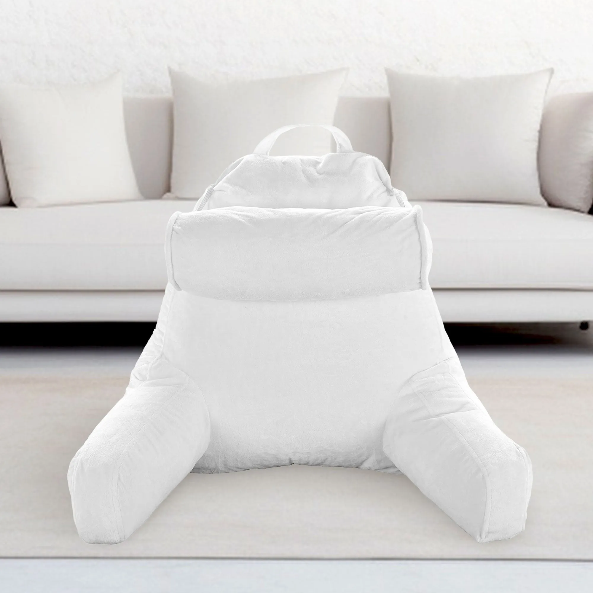 Cheer Collection TV &  Reading Pillow with Detachable Cervical Bolster Backrest . Washable