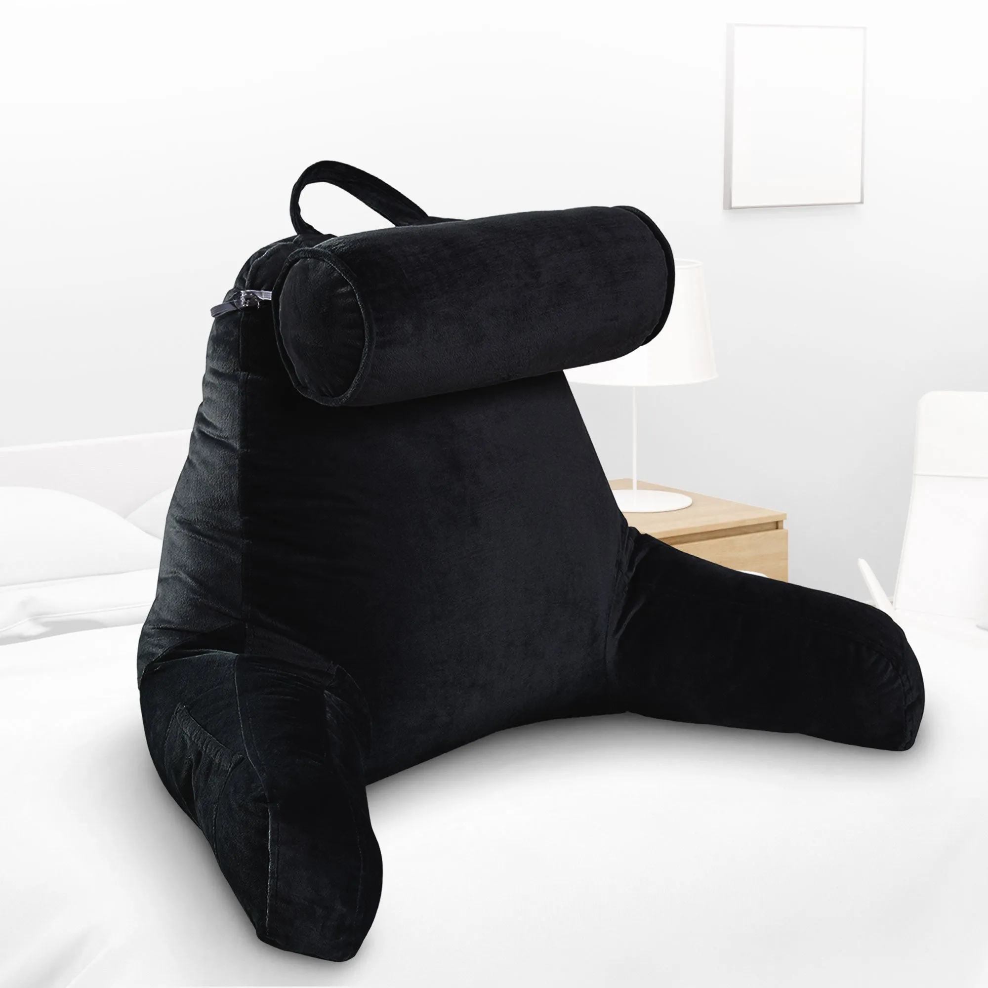 Cheer Collection TV &  Reading Pillow with Detachable Cervical Bolster Backrest . Washable