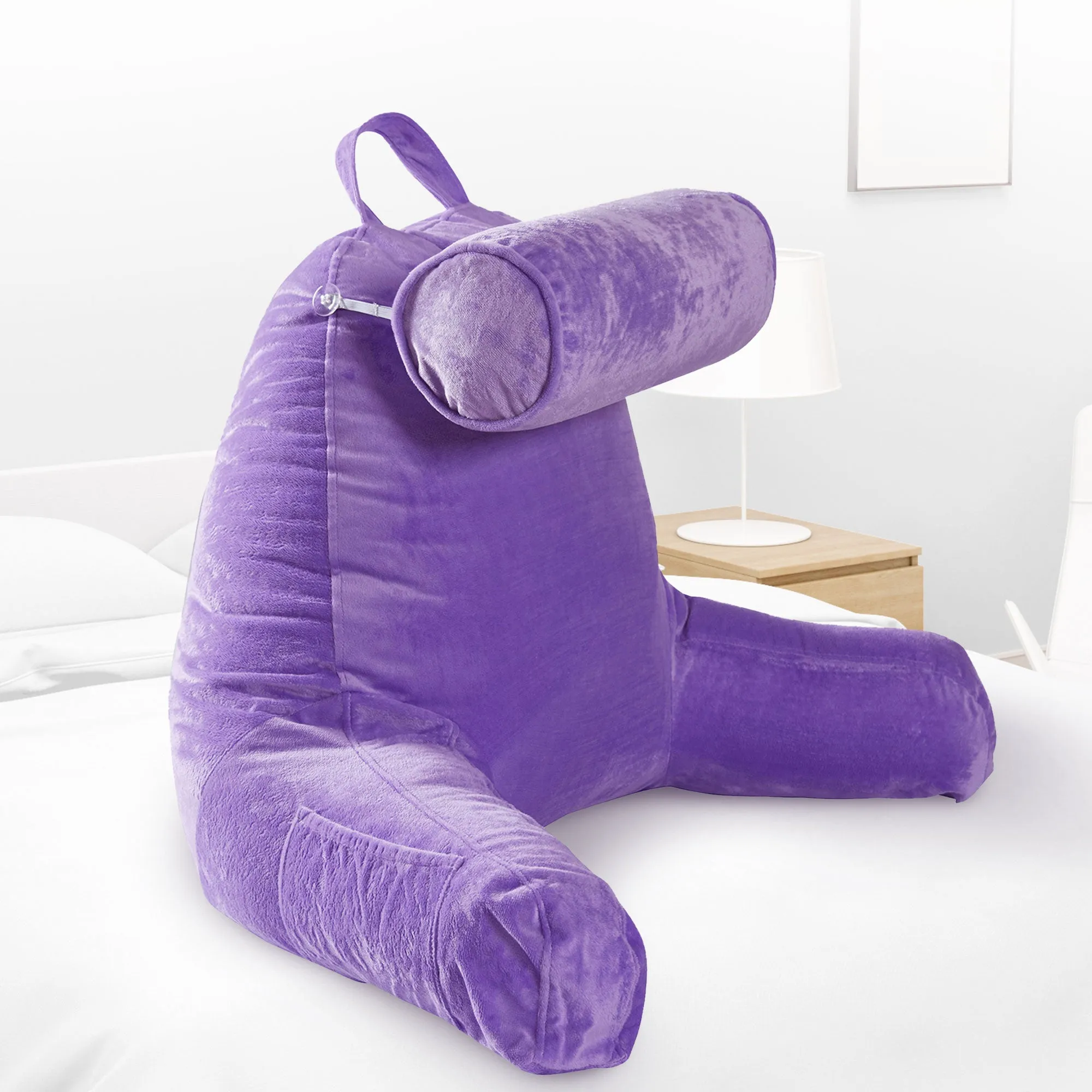 Cheer Collection TV &  Reading Pillow with Detachable Cervical Bolster Backrest . Washable