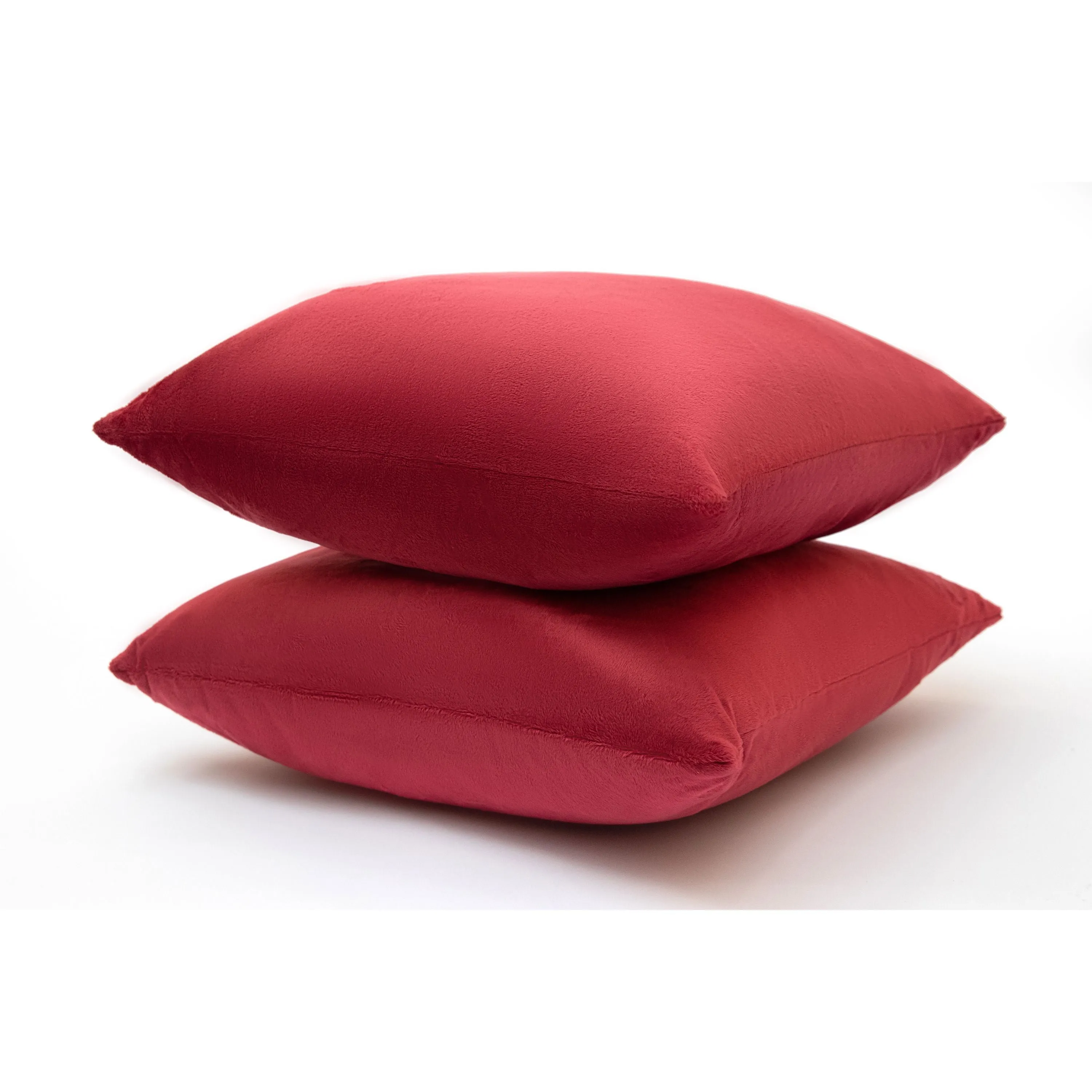 Cheer Collection Velour Throw Pillows - Set of 2 Decorative Couch Pillows - 26 x 26