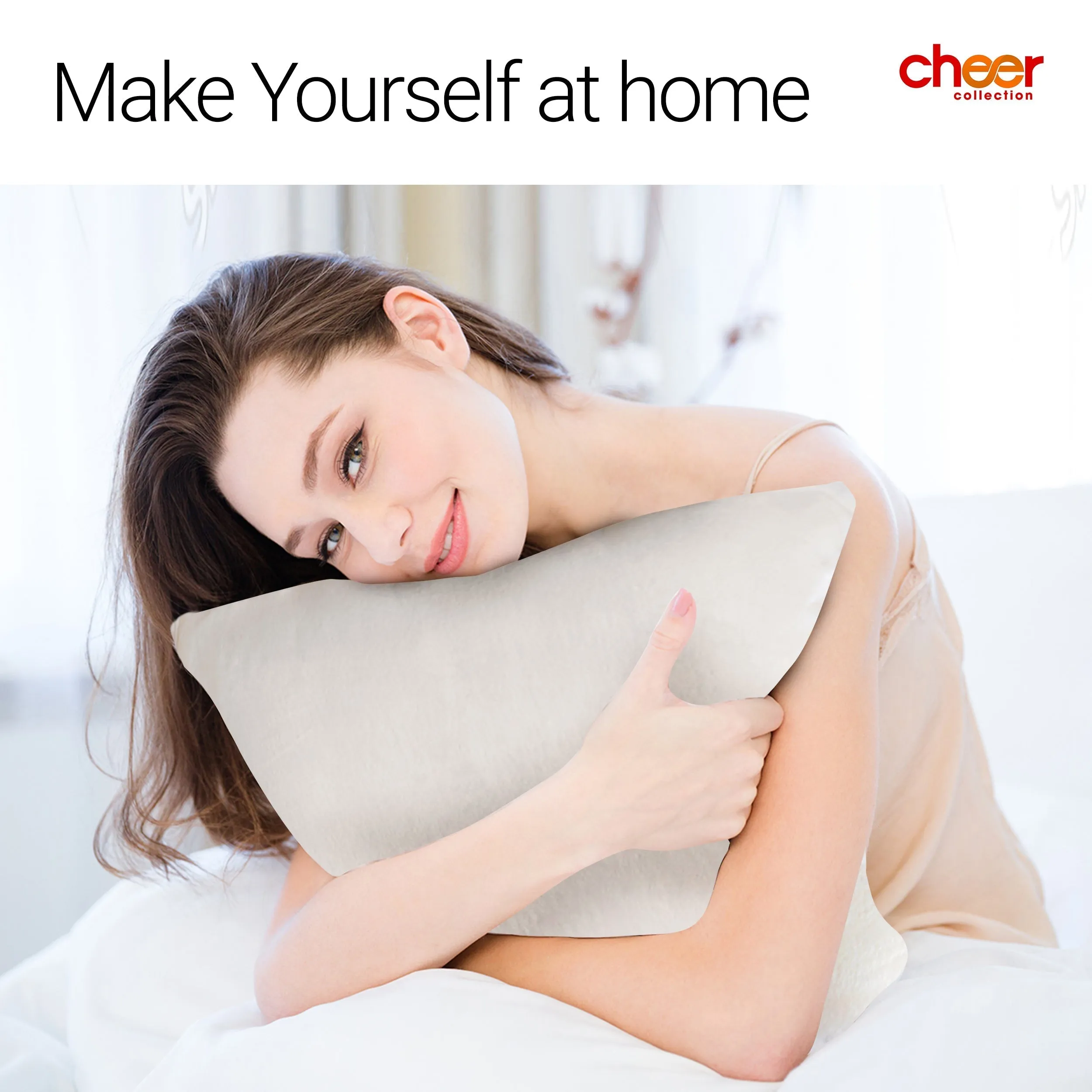 Cheer Collection Velour Throw Pillows - Set of 2 Decorative Couch Pillows - 26 x 26